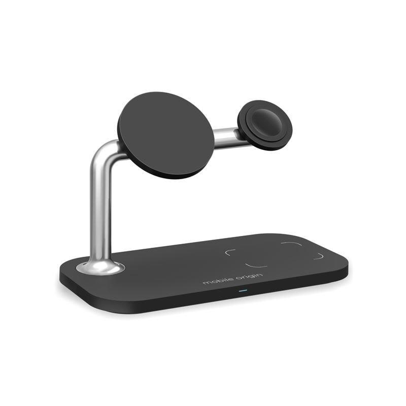 Mobile Origin 3in1 Wireless Magnetic Charger Mo1 - Black - Handys Adapter Und Ladegeraete