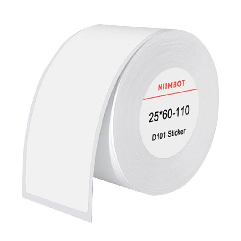 Niimbot Thermal Labels Stickers 25x60 mm 110 Pcs (White) - Druckerzubehoer Tinte Toner