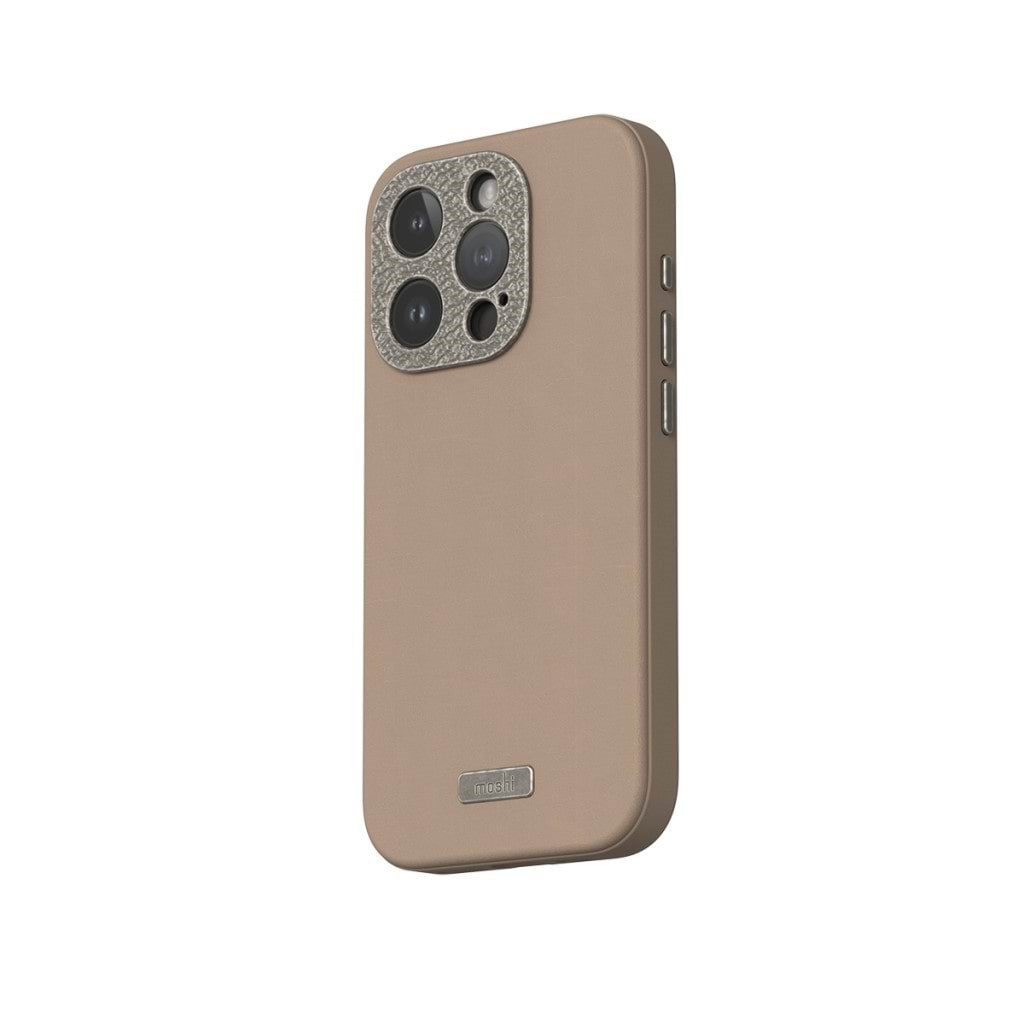 Moshi Napa For Iphone 15 Pro - Woodsmoke Brown - Handys Cover Cases