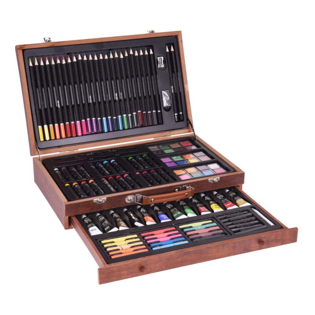 Artist & Co Painting And Drawing Set in Wooden Case 112 Pcs. - Kreativ Spiele