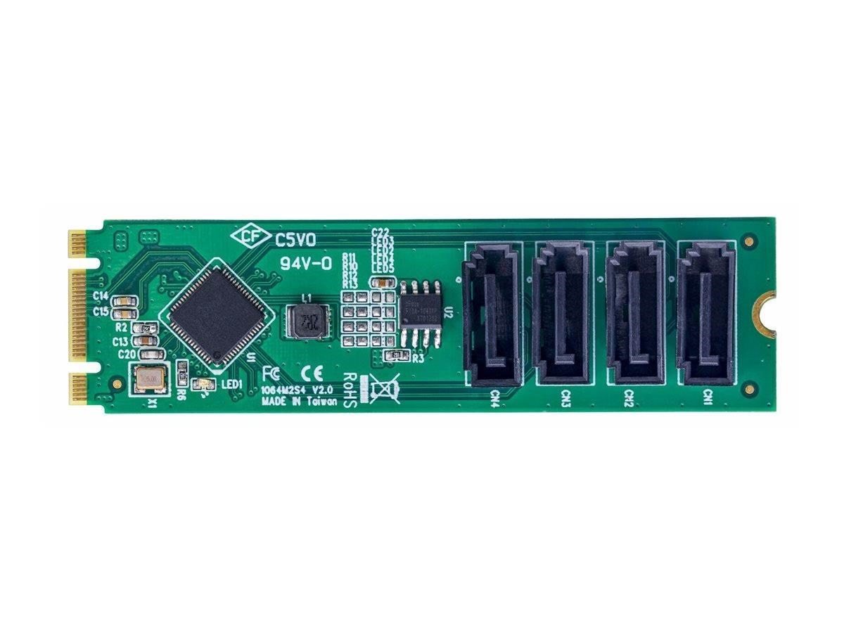 4-port M.2 to Sata Adapter Card M.2 Pcie 3.0 to Sata Hdd/ssd Expansion Card Asm1064 Chipset M.2 Nvme to 4x Hdd/ssd For Windows/macos/linux - Interface