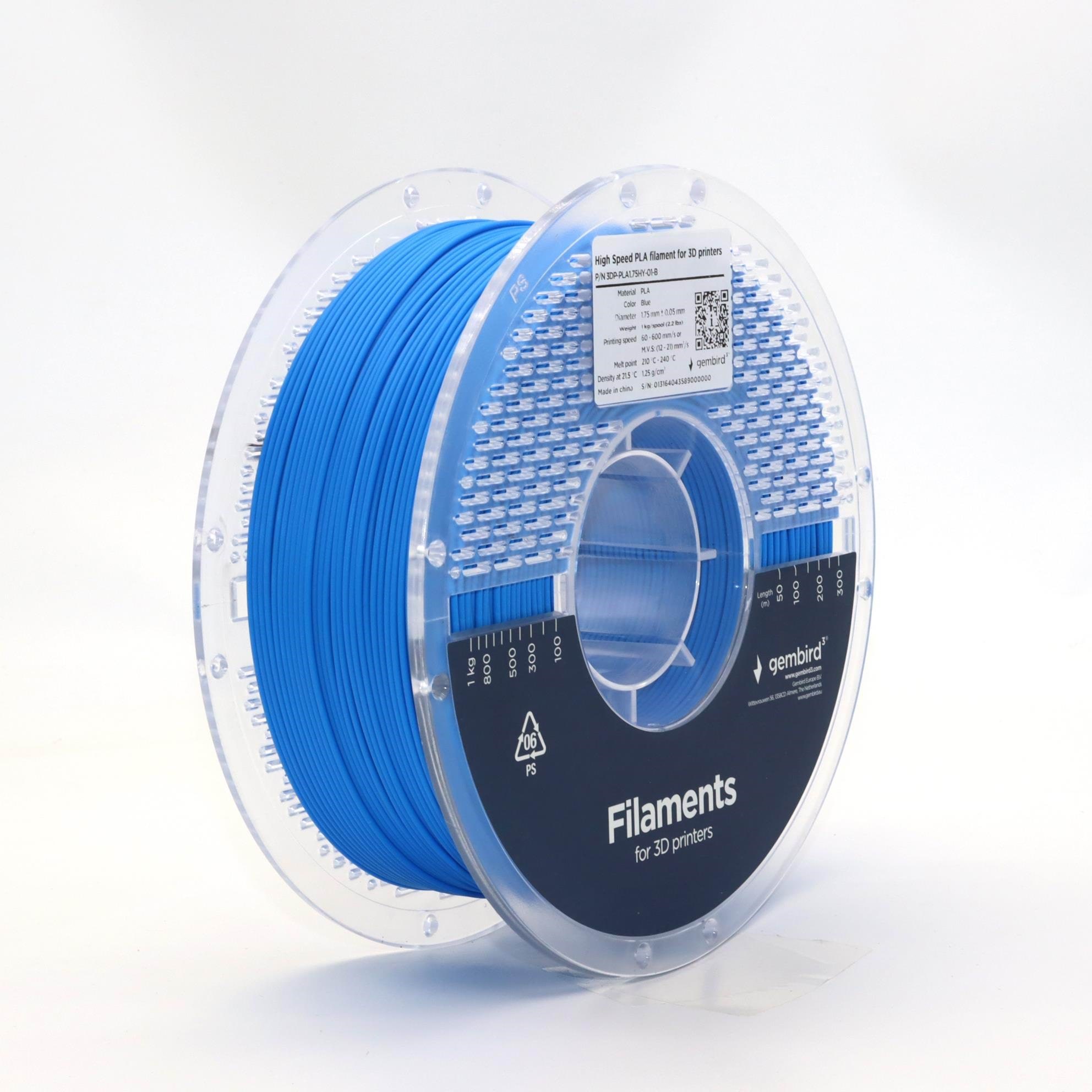 Gembird High Speed Pla Filament - Blue - 1.75mm ø - 1 kg - Filament 3D Drucker
