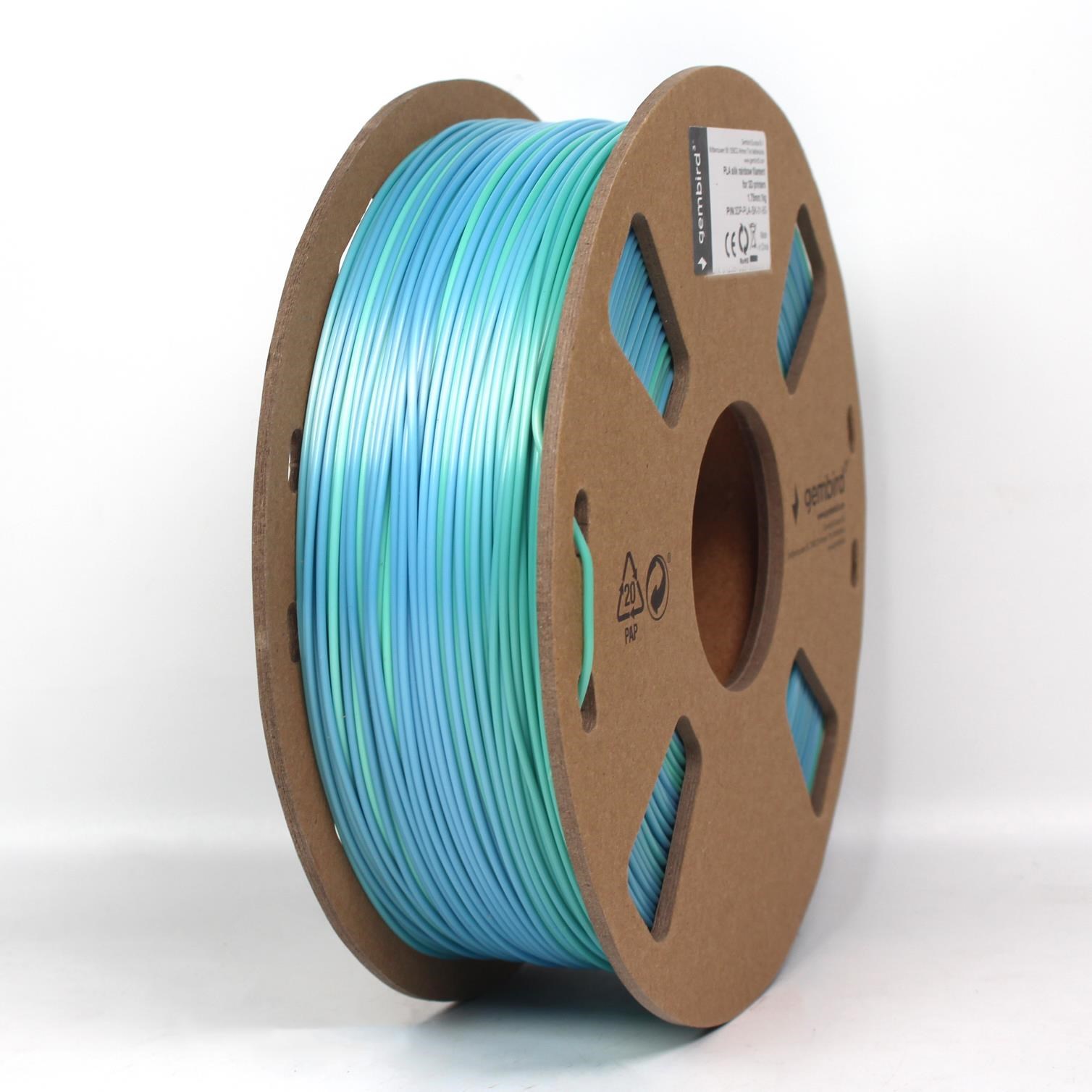 Gembird Silk Pla Filament - Blaugrün - 1.75mm ø - 1 kg - Filament 3D Drucker 3dp-pla-sk-01-bg