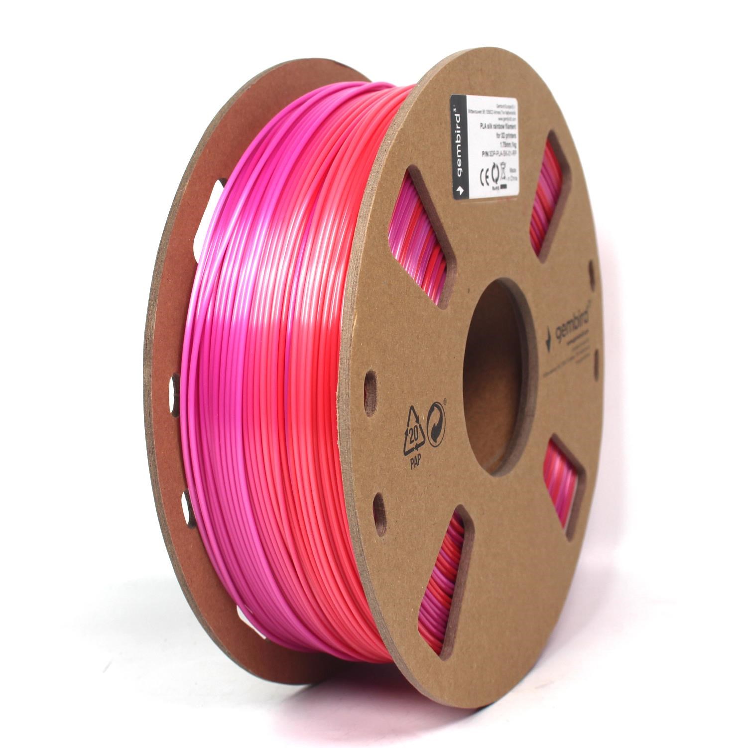 Gembird Silk Pla Filament - Purple to Red - 1.75mm ø - 1 kg - Filament 3D Drucker