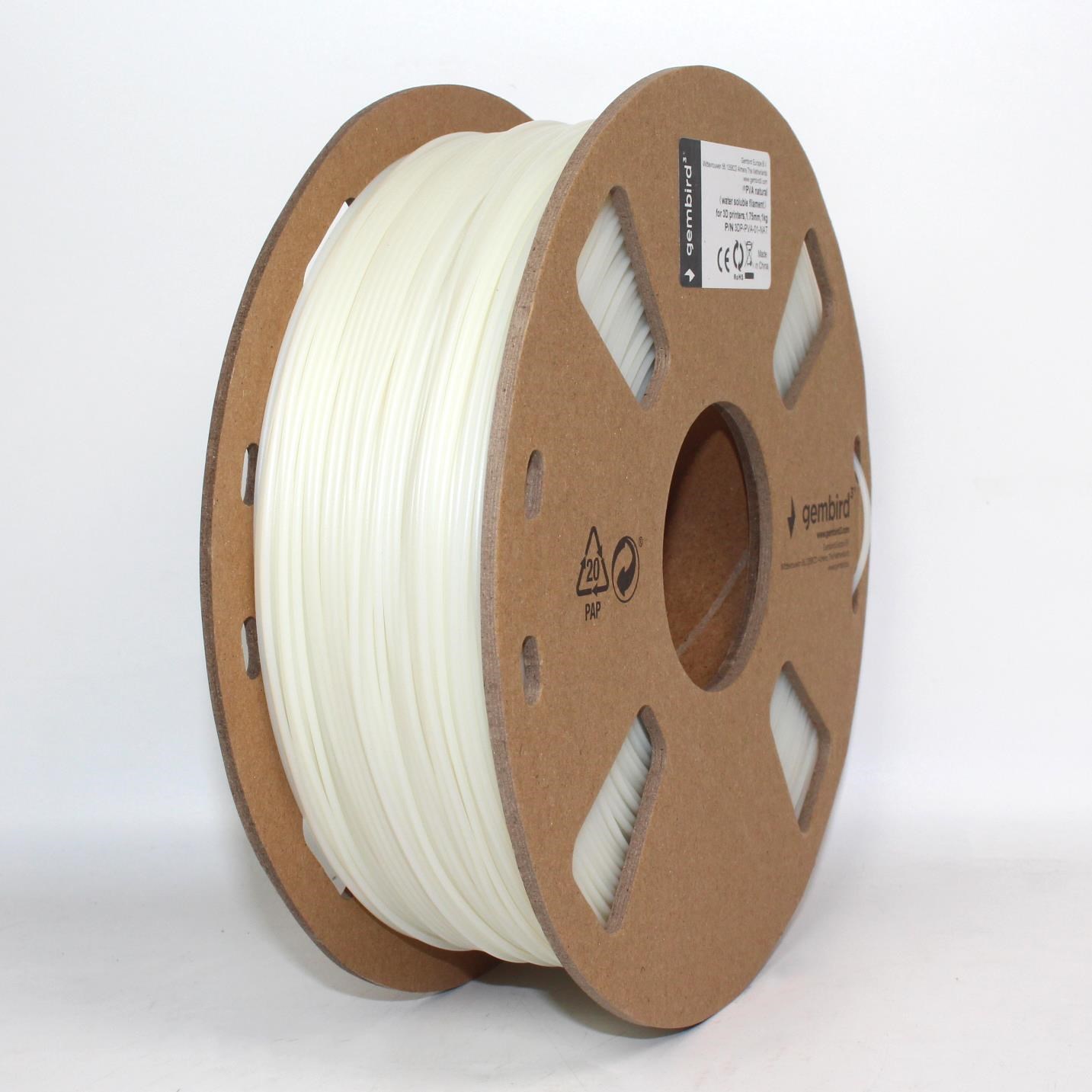 Gembird Pva Filament (Water Soluble Filament) - Natural - 1.75mm ø - 1 kg - Filament 3D Drucker
