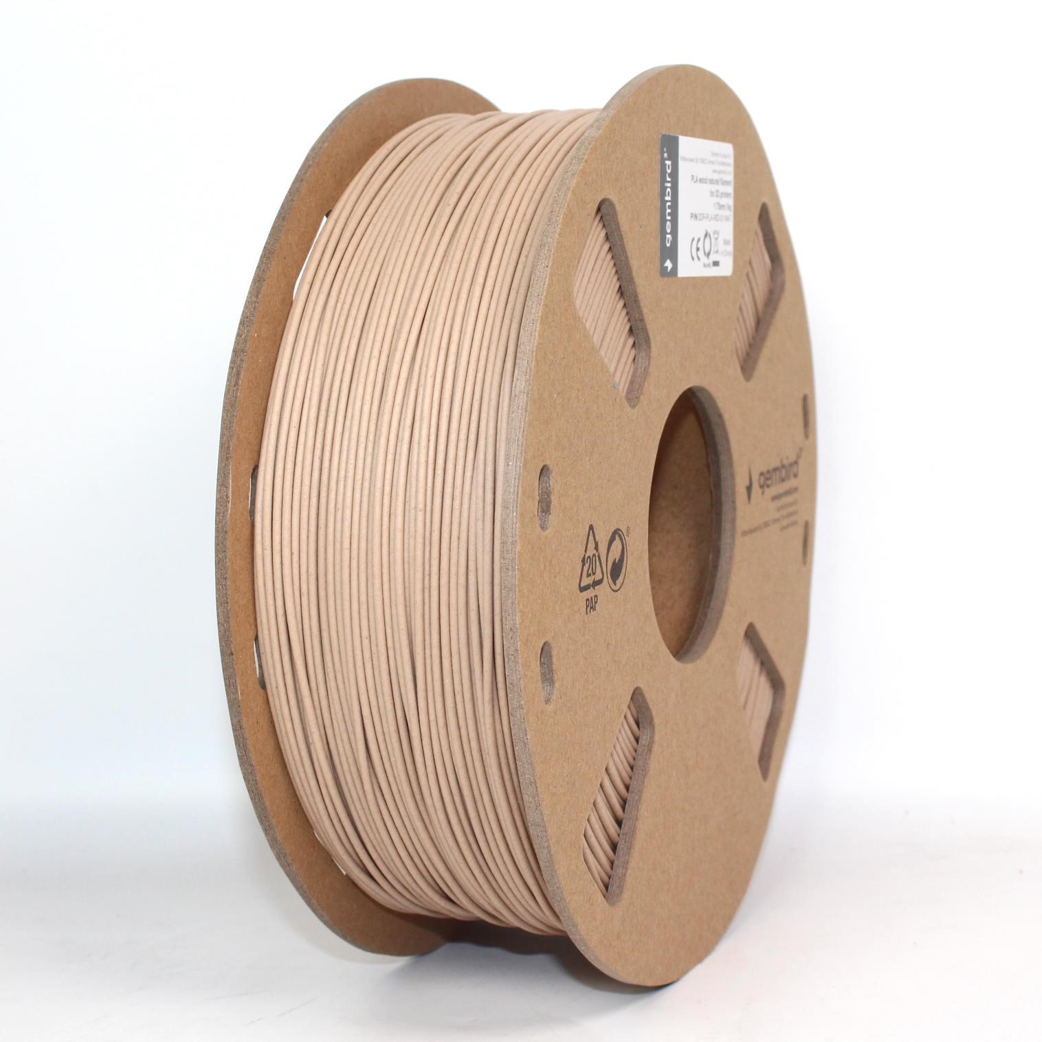 Gembird Pla Filament - Holz - 1.75mm ø - 1 kg - Filament 3D Drucker 3dp-pla-wd-01-nat