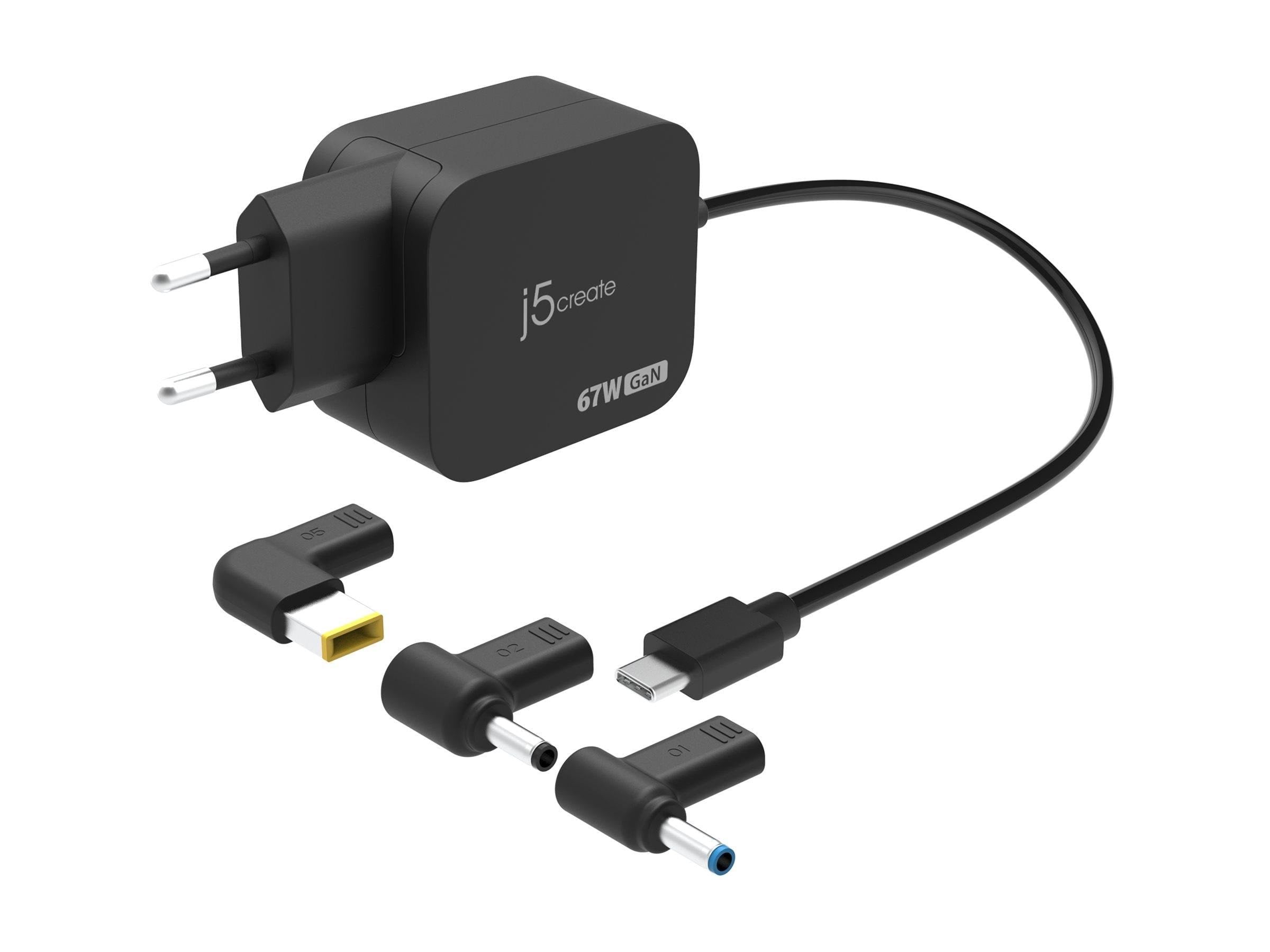 J5create 67w Gan PD Usb-c Charger (With 3 DC Connector) - Handys Adapter Und Ladegeraete