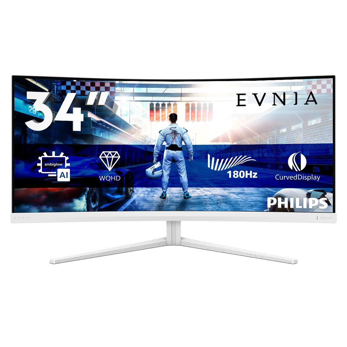34" Philips Evnia 5000 34m2c5501a - 3440x1400 - 180hz - VA - Bildschirm White 34m2c5501a/00