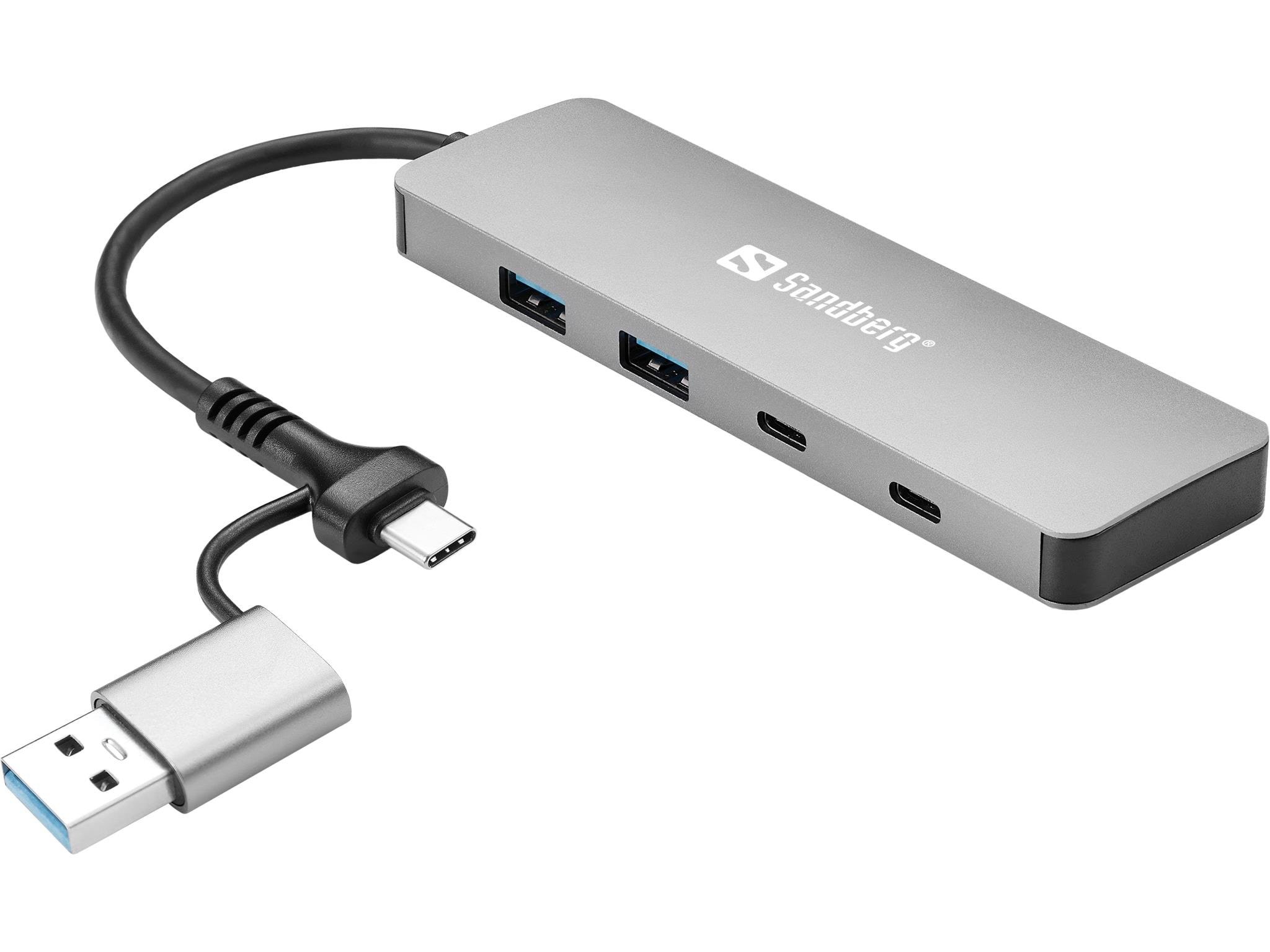 Sandberg 4-port Usb Hub Usb-hubs - Usb 3.0 - 4 - Silber - Usb Hubs 136-64