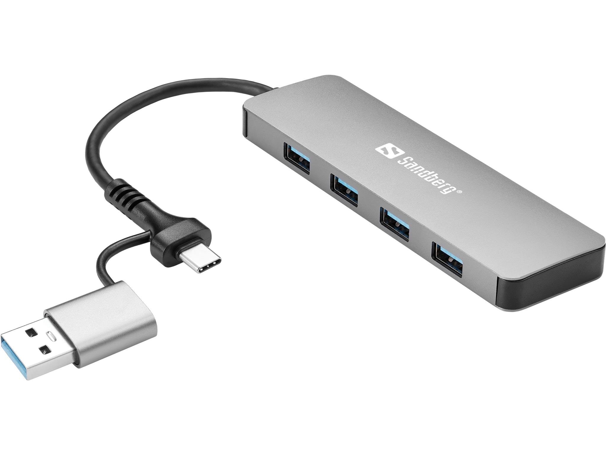 Sandberg 4-port Usb Hub Usb-hubs - Usb 3.0 - 4 - Silber - Usb Hubs
