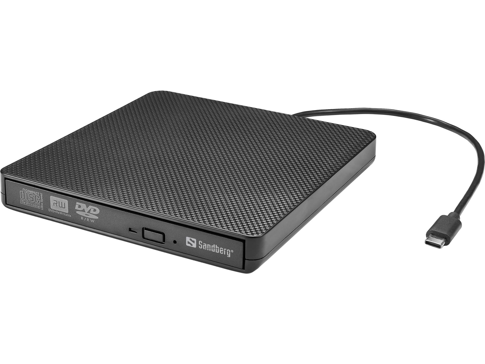 Sandberg Usb-c/a Dvd Burner - Cd-rw (Brenner) - Usb-c - Schwarz - Optisches Laufwerk Dvd BR Floppy