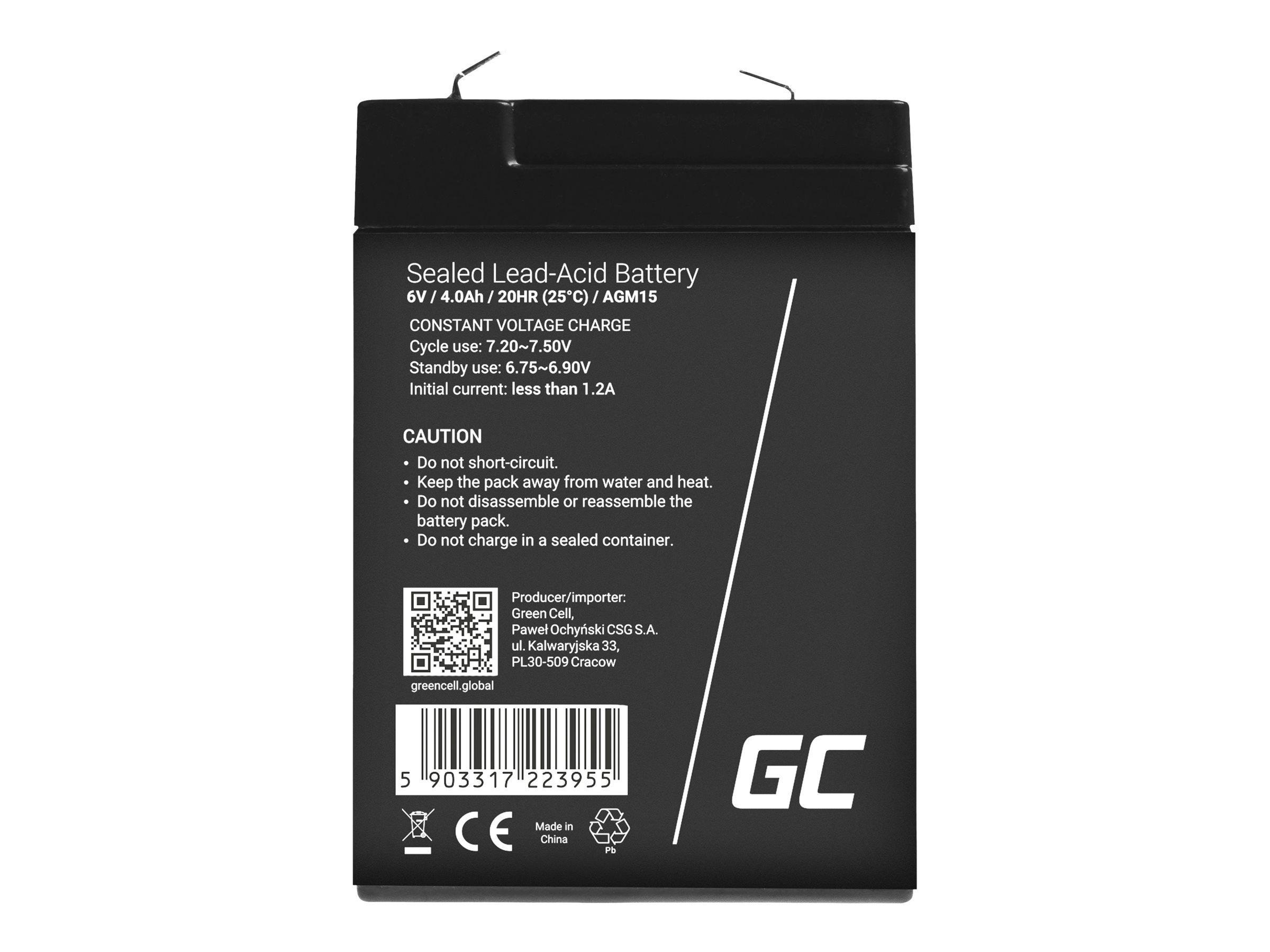 Green Cell Agm15 - 12v 15ah Vrla Battery | Agm | Maintenance-free - Usvs