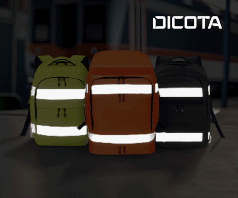 Dicota Hi-vis Rucksack - 25 Litern | Schwarz - Freizeit Reisen