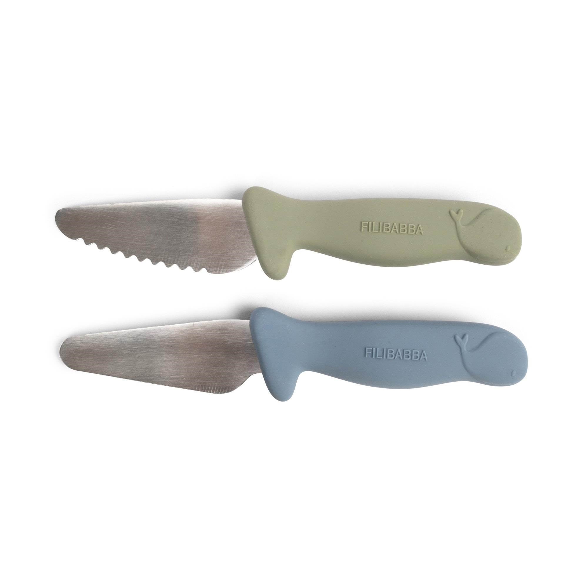Filibabba Kochmesser Für Kinder - 2er Pack - Powder Blue + Green - Babypflege Fi-03337
