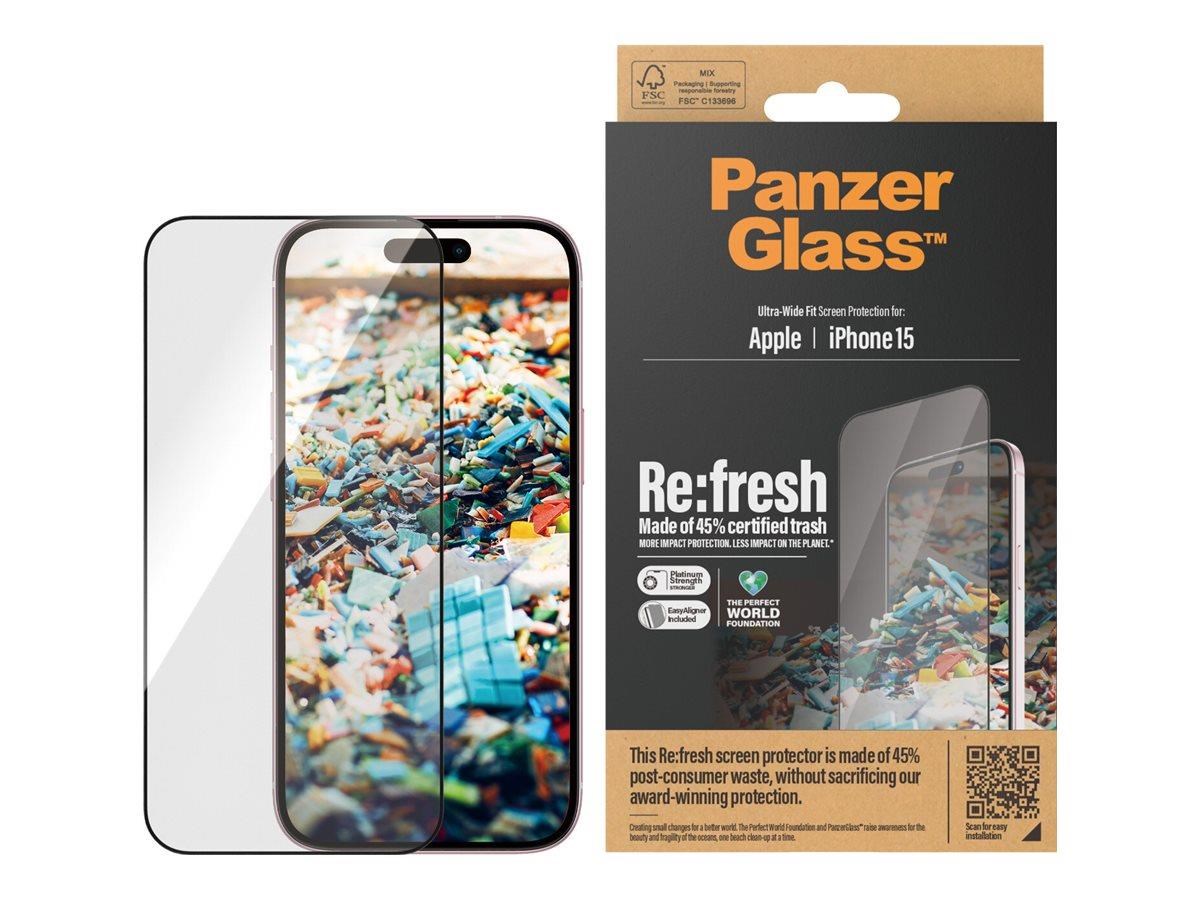 Panzerglass Re:Fresh Screen Protector Iphone 15 | Ultra-wide Fit w. Easyaligner - Handys Schutzfolie