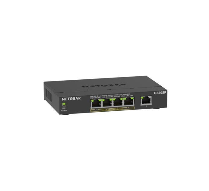 Netgear Gs305pv3 5-port Gigabit Ethernet Unmanaged Poe+ Essentials Switch (63w) - Switches Gs305p-300eus