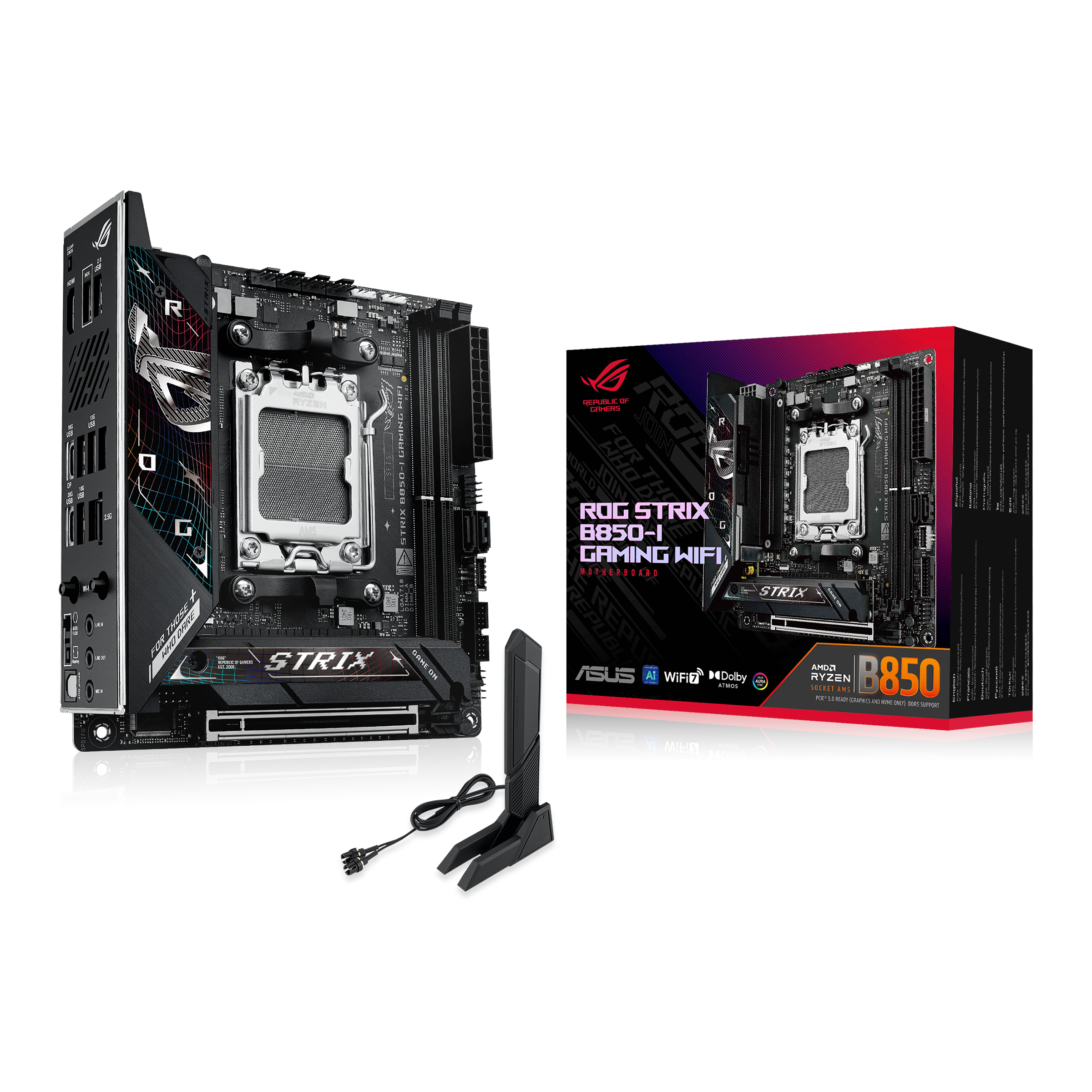 Asus Rog Strix B850-i Gaming Wifi Mainboard - Amd B850 - Amd Am5 - Ddr5 Ram - Mini-itx 90mb1k30-m0eay0
