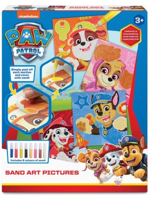 Creative Craft Group Paw Patrol Sand Painting - 4 Sheet + 12 - Kreativ Spiele
