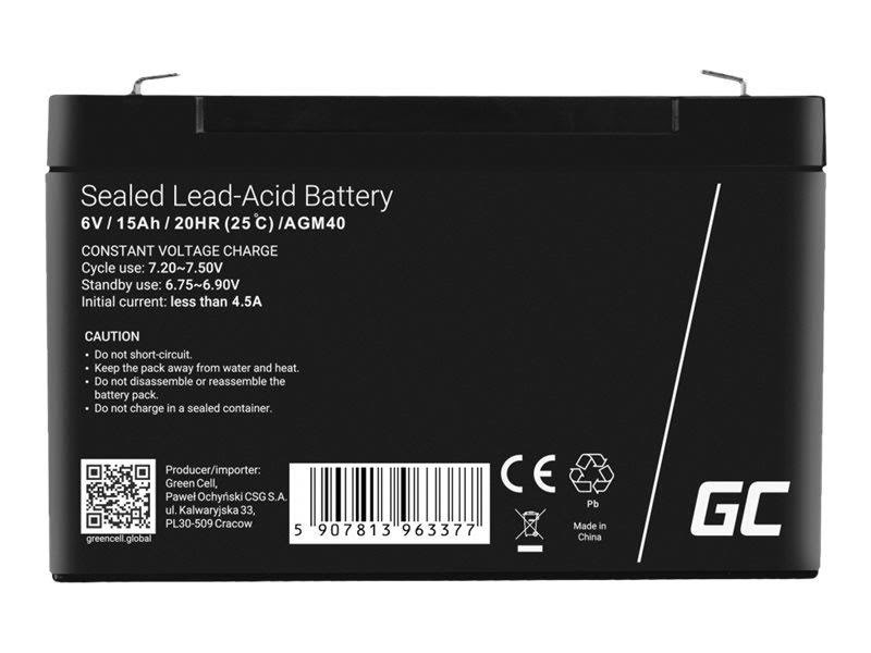 Green Cell Agm40 Agm 6v/15ah Gel Deep - Usvs