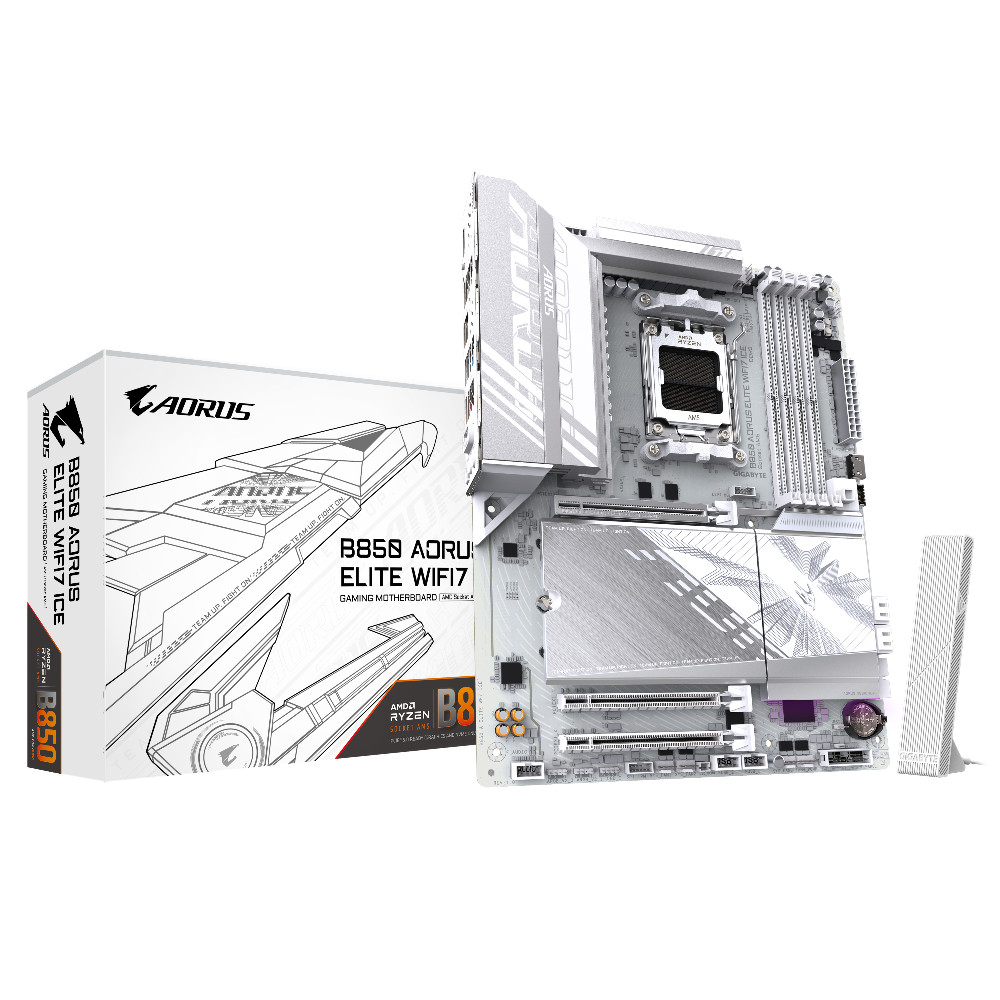 Gigabyte B850 Aorus Elite Wifi7 Ice Mainboard - Amd B850 - Amd Am5 - Ddr5 Ram - Atx B850 A Elite Wf7 Ice