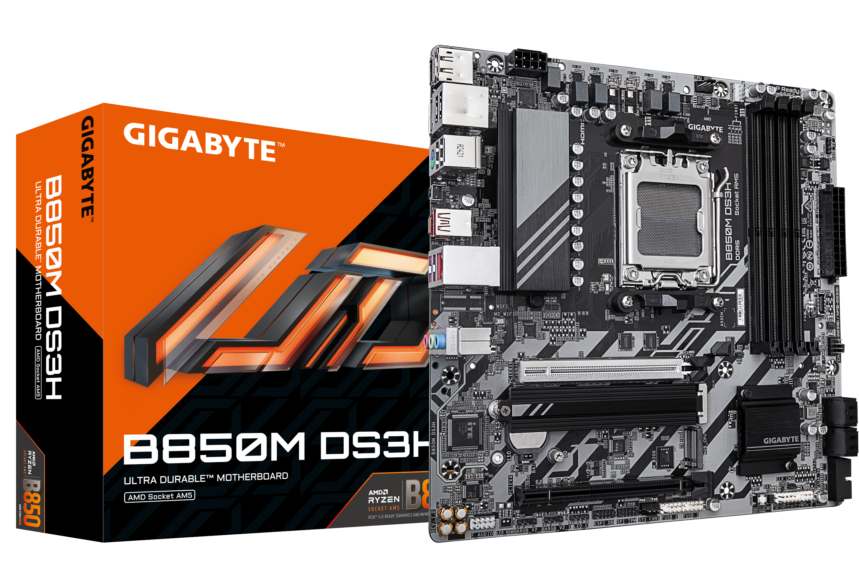 Gigabyte B850m Ds3h Mainboard - Amd B850 - Amd Am5 - Ddr5 Ram - Micro-atx