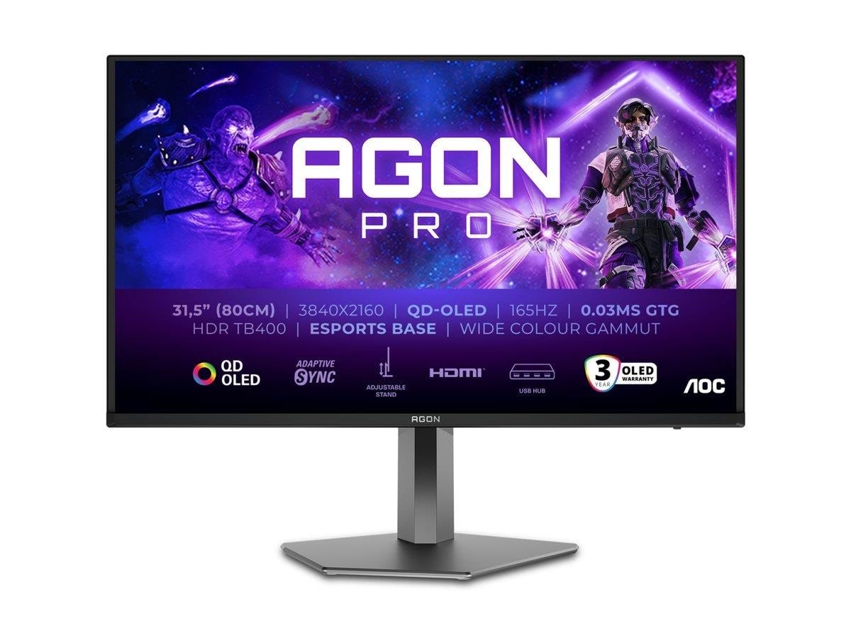 32" Aoc Agon Pro Ag326ud - 3840x2160 (4K) - 165hz - Qd-oled - Bildschirm Black