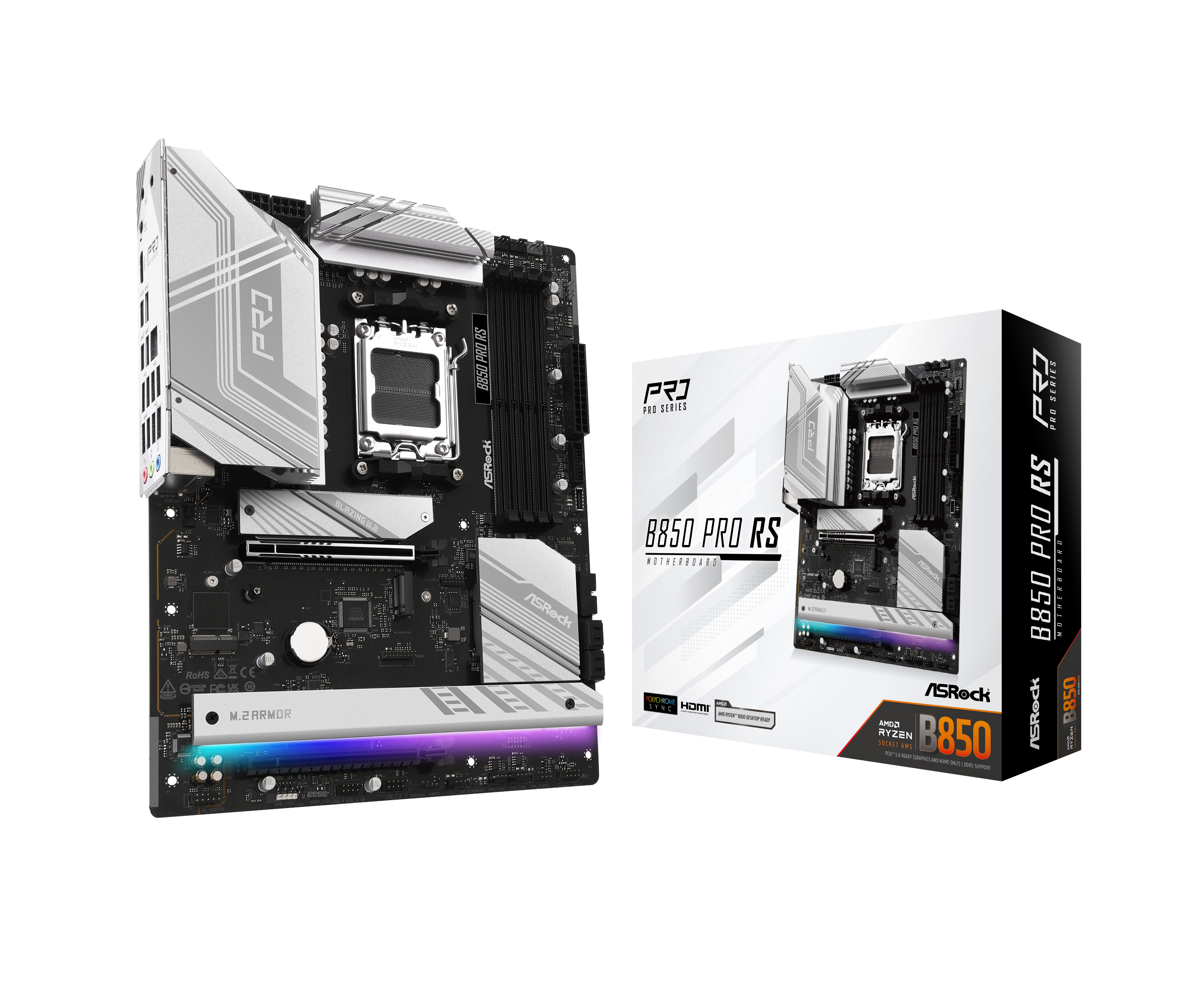 Asrock B850 Pro RS Mainboard - Amd B850 - Amd Am5 - Ddr5 Ram - Atx
