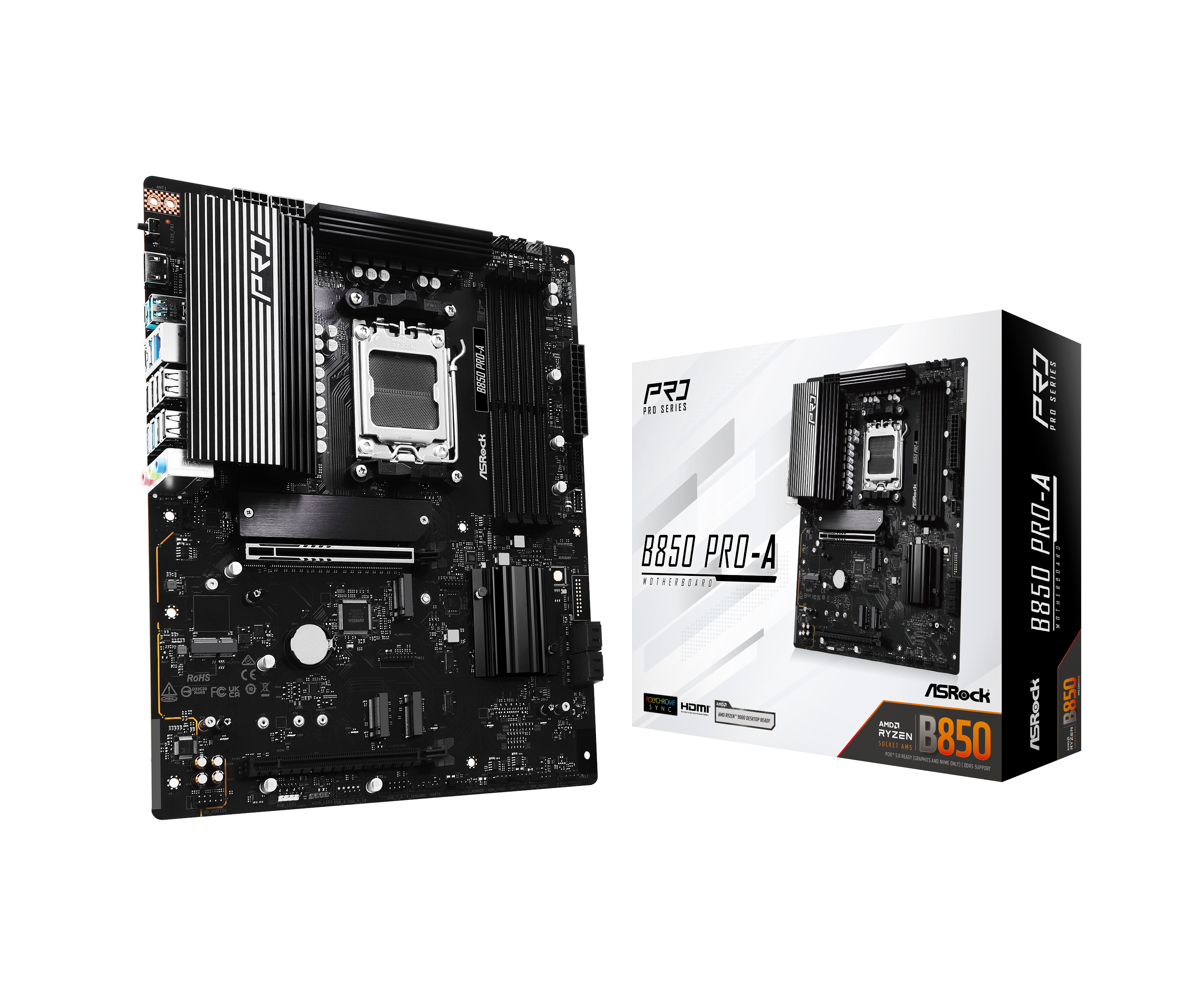 Asrock B850 Pro-a Mainboard - Amd B850 - Amd Am5 - Ddr5 Ram - Atx