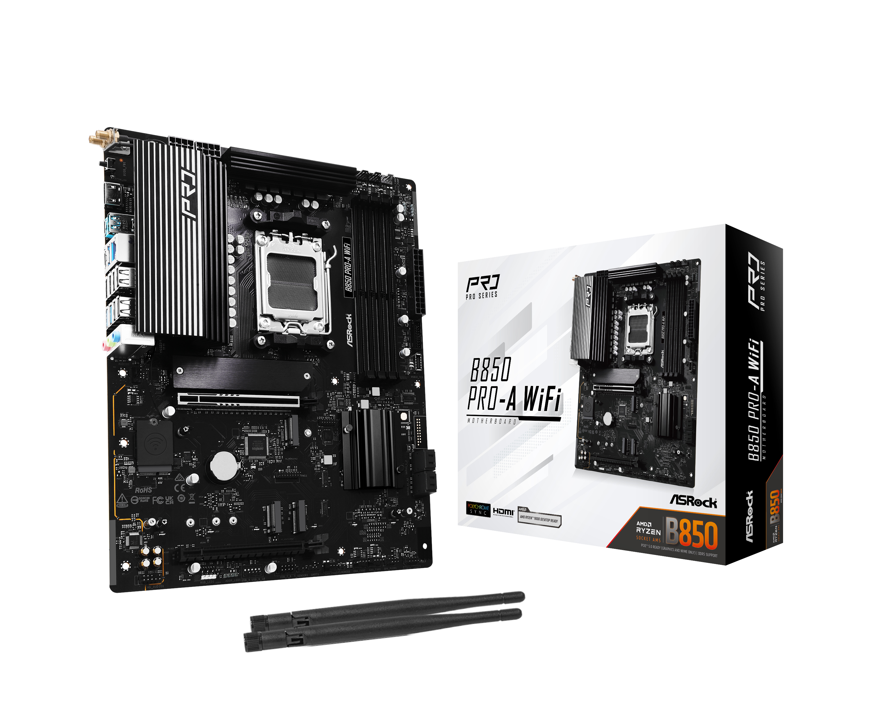 Asrock B850 Pro-a Wifi Mainboard - Amd B850 - Amd Am5 - Ddr5 Ram - Atx 90-mxbqn0-a0uayz
