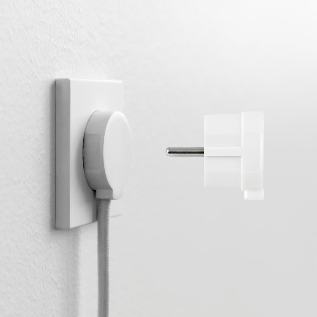 Norm F Flacher Stecker, Mattweiß (Schuko-standard) - Schaltereinheiten