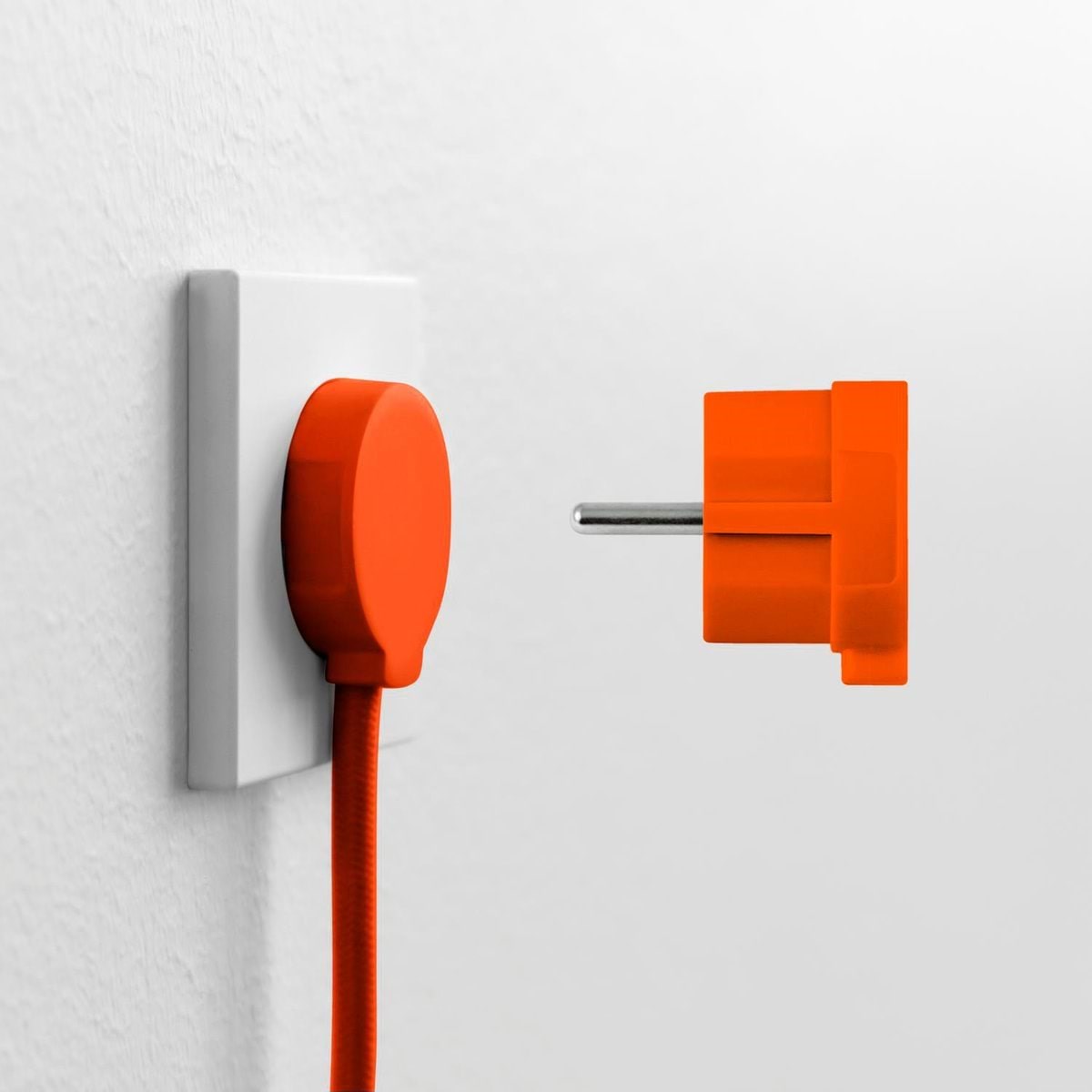Norm F Flacher Stecker, Mattorange (Schuko-standard) - Schaltereinheiten