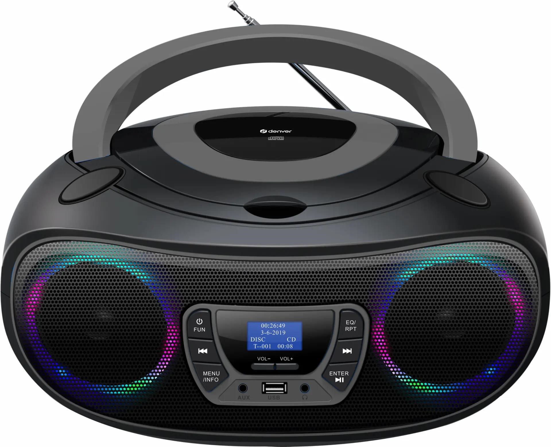 Denver Tdb-212gr - Grey - Dab+ Boombox With Bluetooth & CD Player