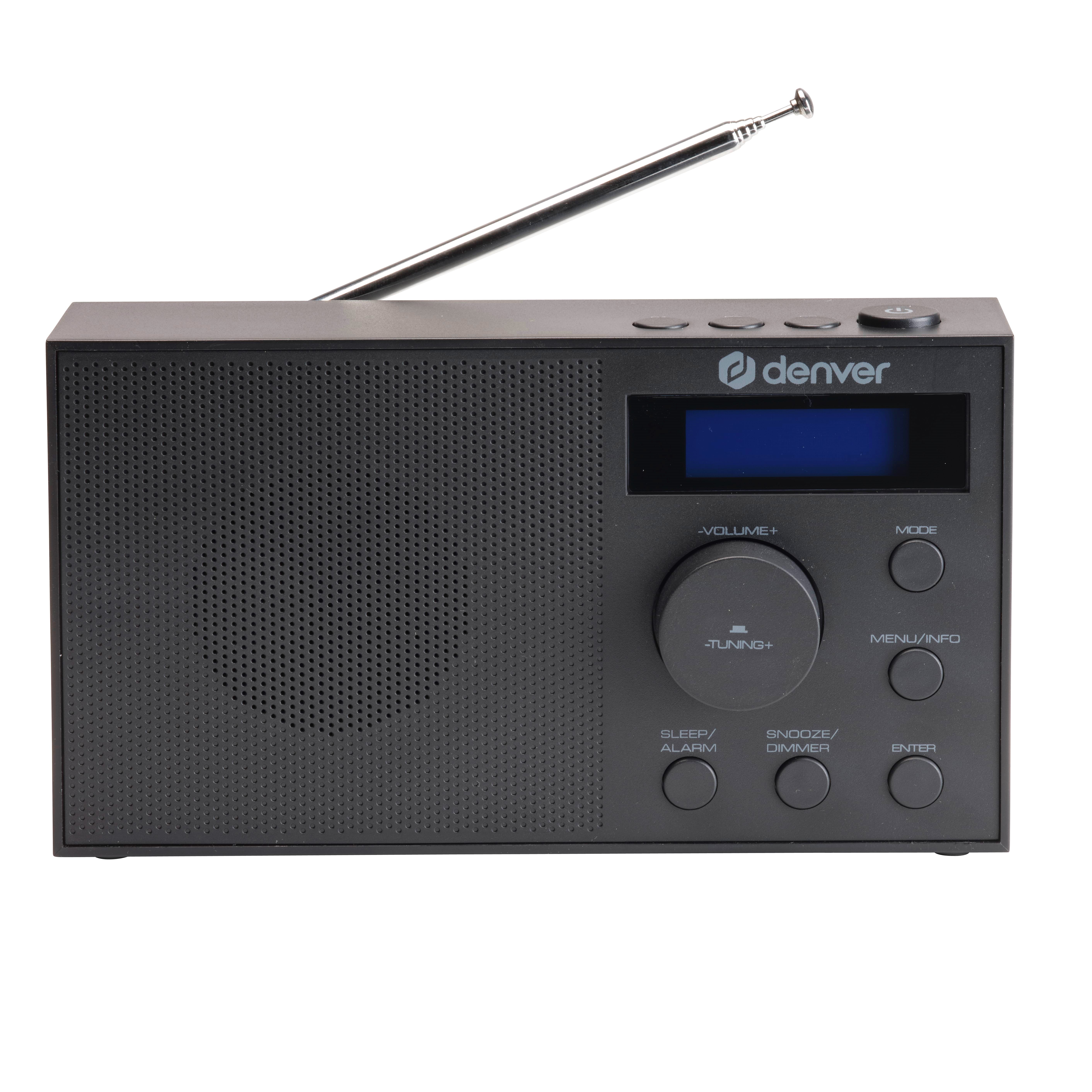 Denver Dab-51b - Compact Dab+/FM Radio With Dual Alarm (Black) - Dab Netzwerk Und Radiowecker
