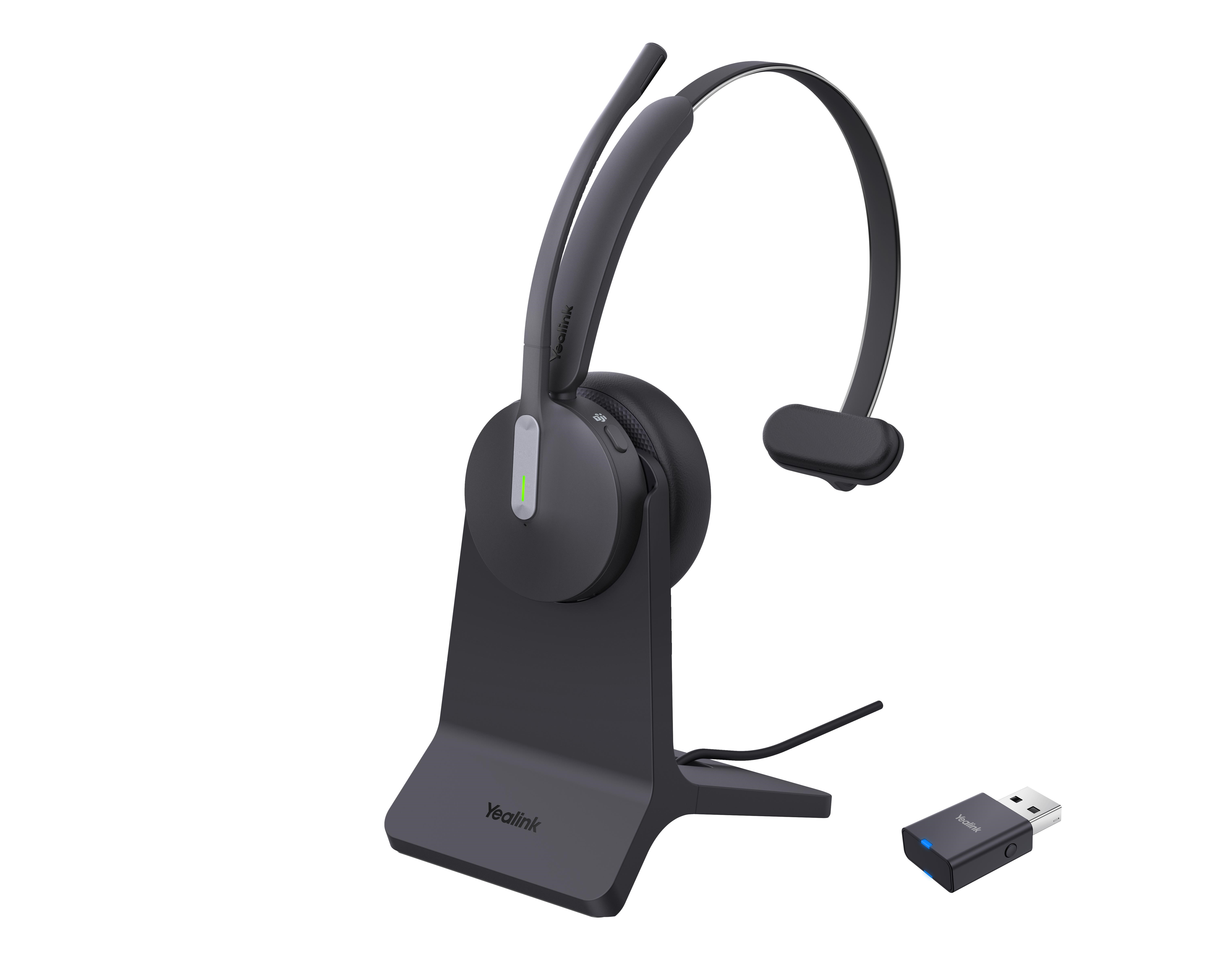 Kopfhörer - Yealink Wh64 Hybrid Mono With Charging Stand - Teams - Kopfhoerer/headsets Schwarz 1208698