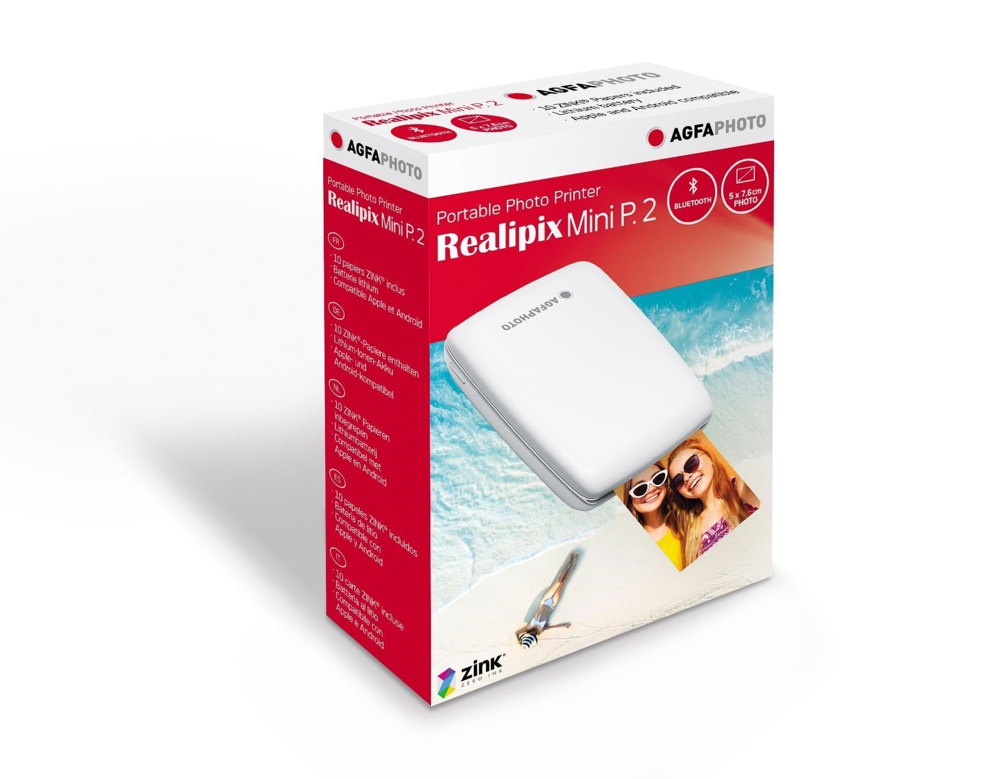 Agfa Realipix Mini P 2 Instant Drucker White - Farbe - Zink - Drucker Amp23whzk- Drucker