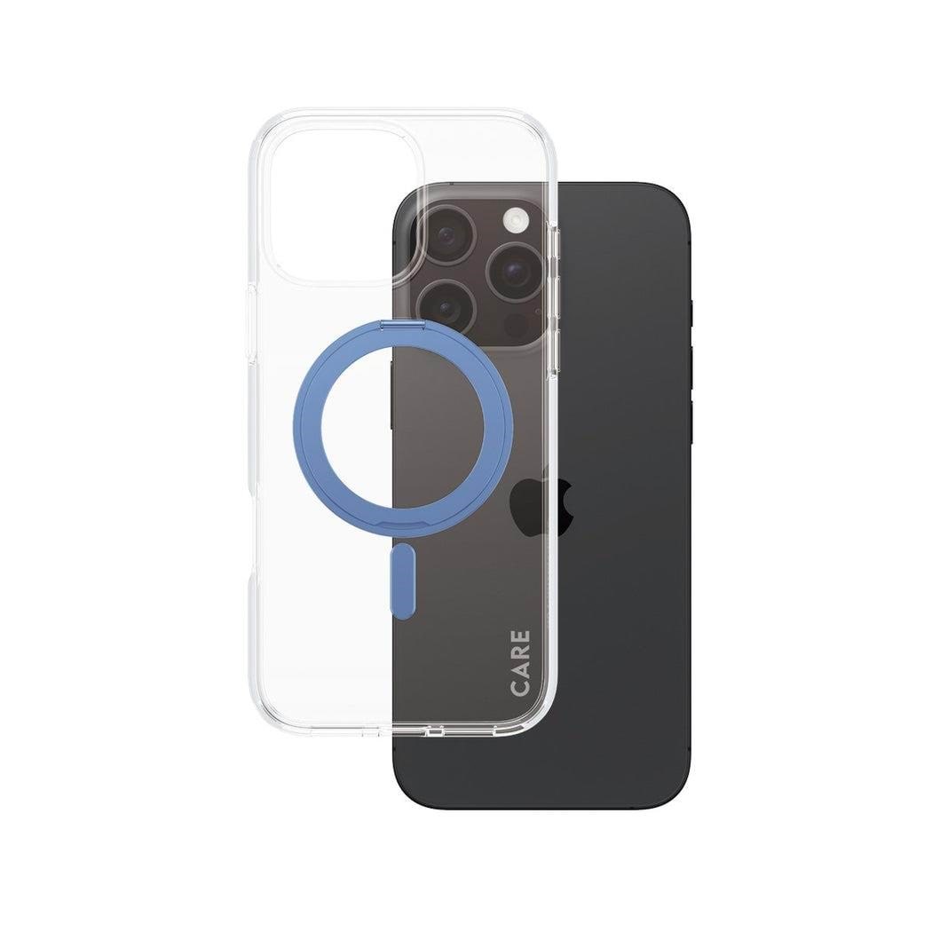 Care by Panzerglass Feature Case Transparent w. Blue Kickstand & Magsafe Iphone 16 Pro Max - Handys Cover Cases Panzer1319