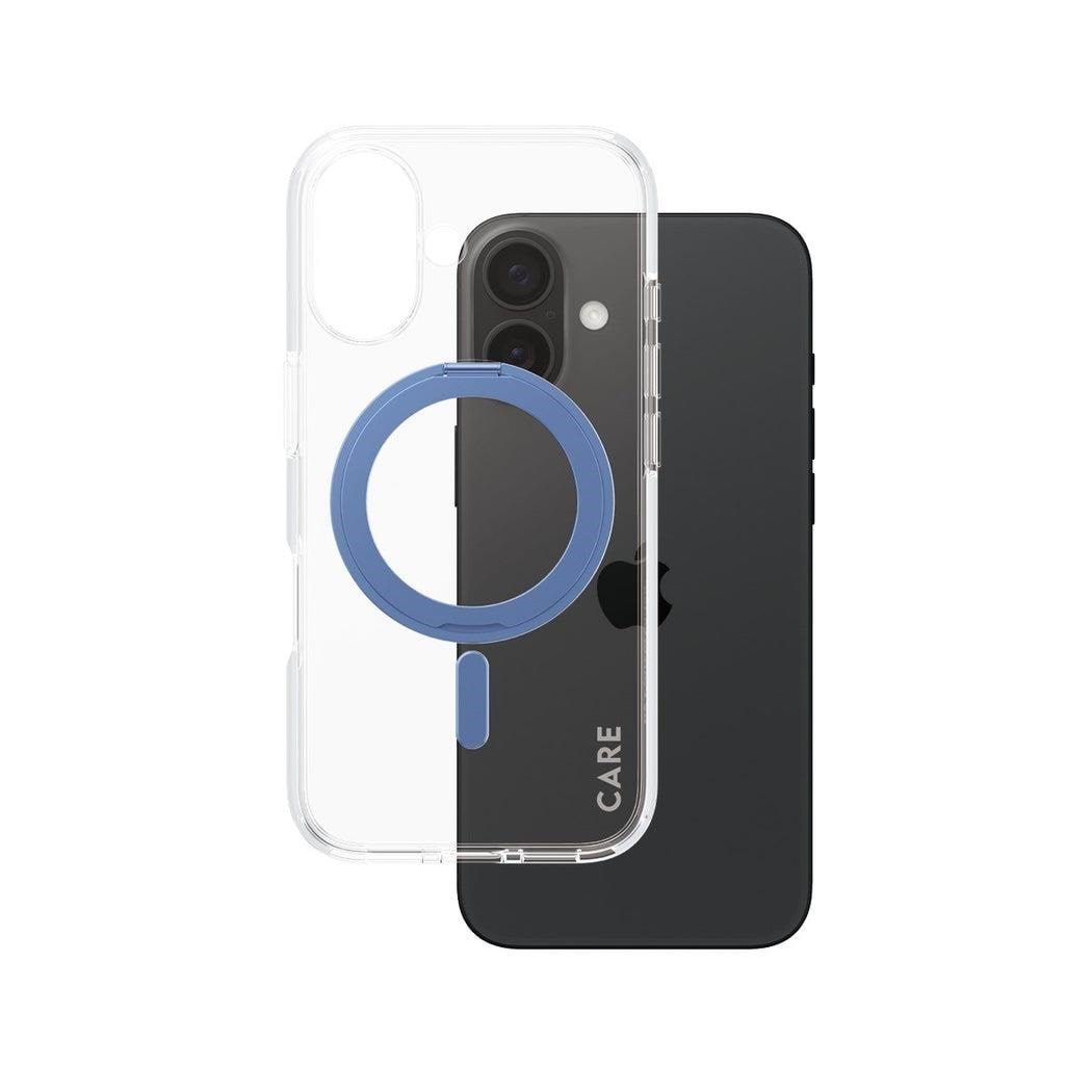 Care by Panzerglass Feature Case Transparent w. Blue Kickstand & Magsafe Iphone 16 - Handys Cover Cases Panzer1316