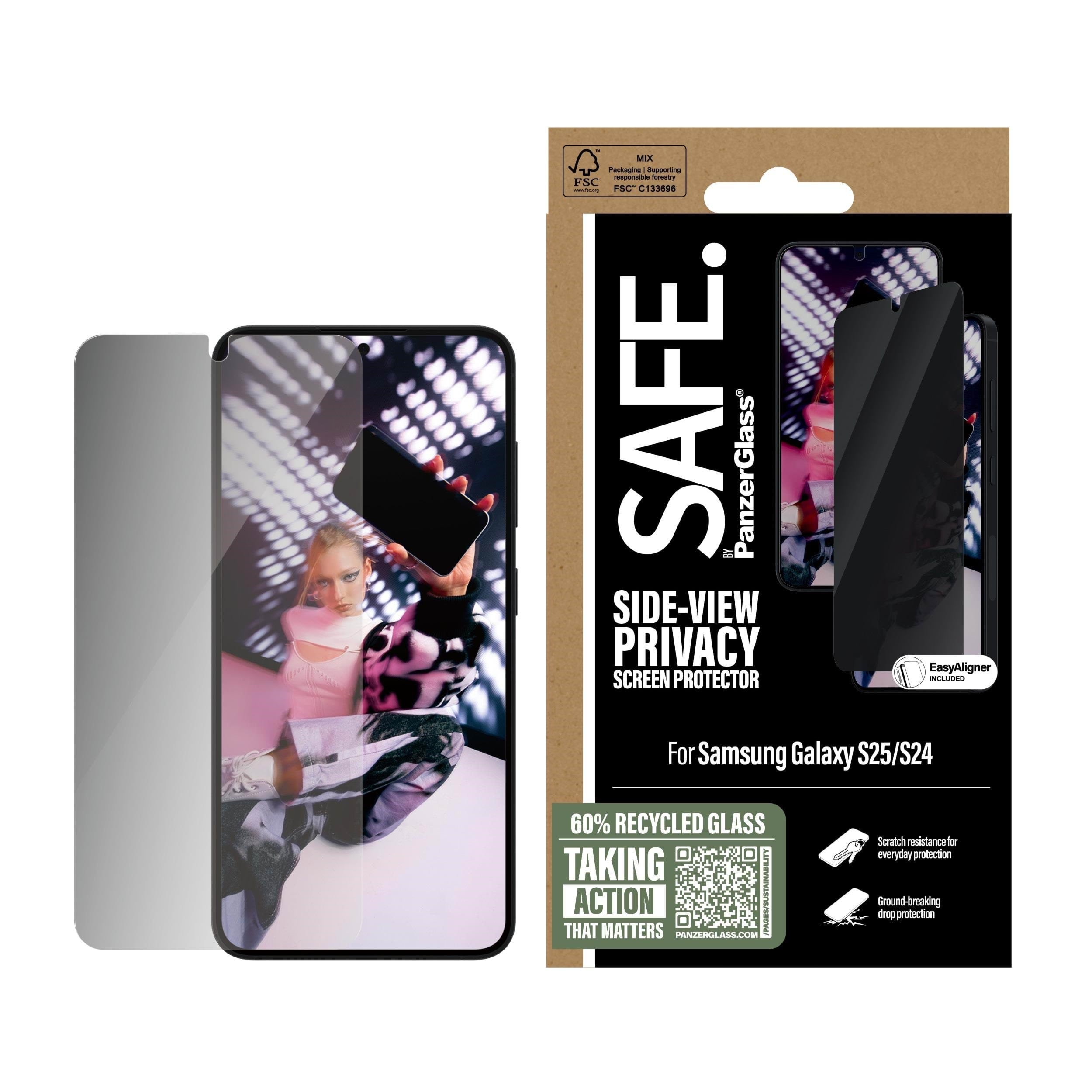 Safe by Panzerglass Privacy Screen Protector Samsung Galaxy S25 | Ultra-wide Fit - Handys Schutzfolie