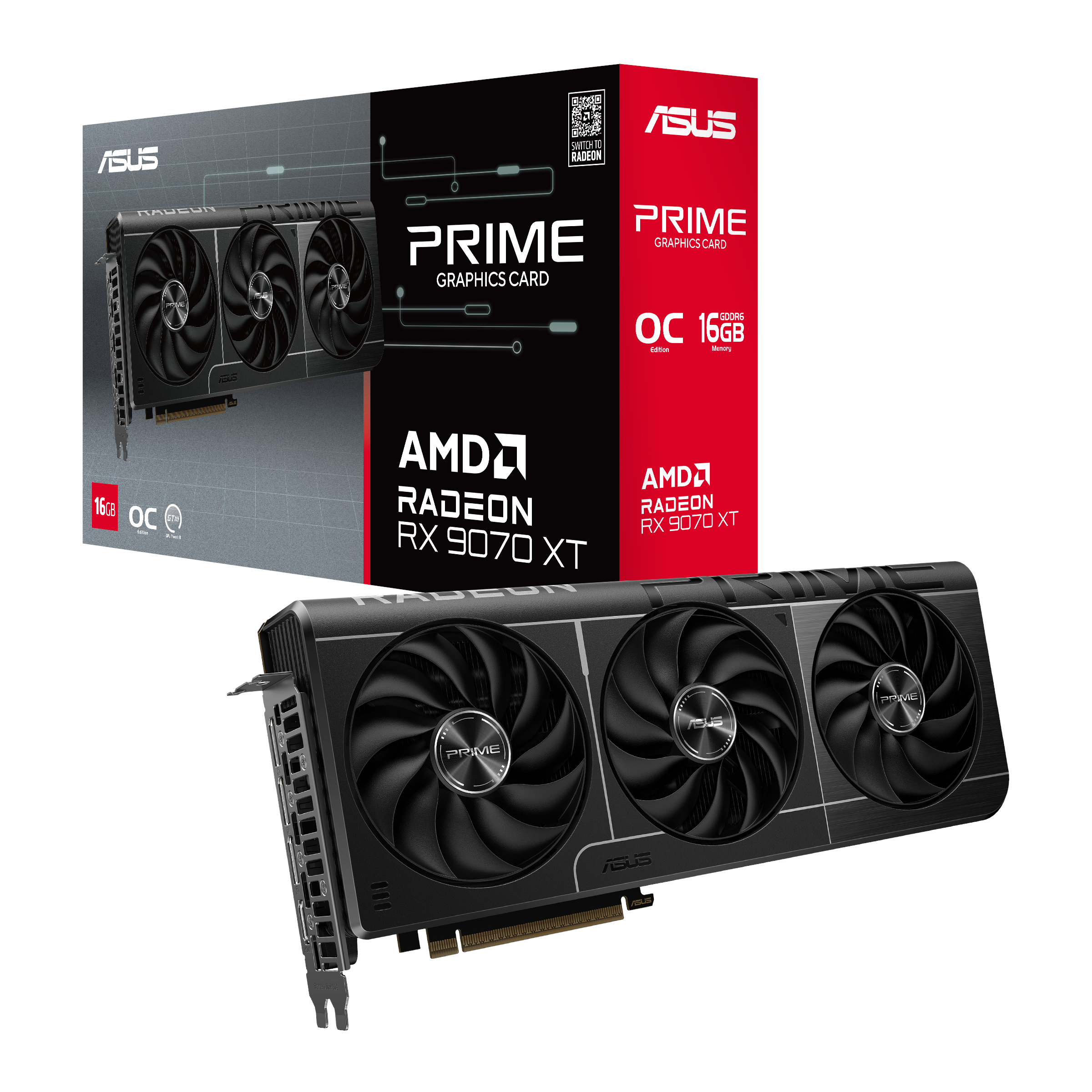 Asus Radeon RX 9070 XT Prime OC - 16gb Gddr6 Ram - Grafikkarte Schwarz 90yv0l71-m0na00