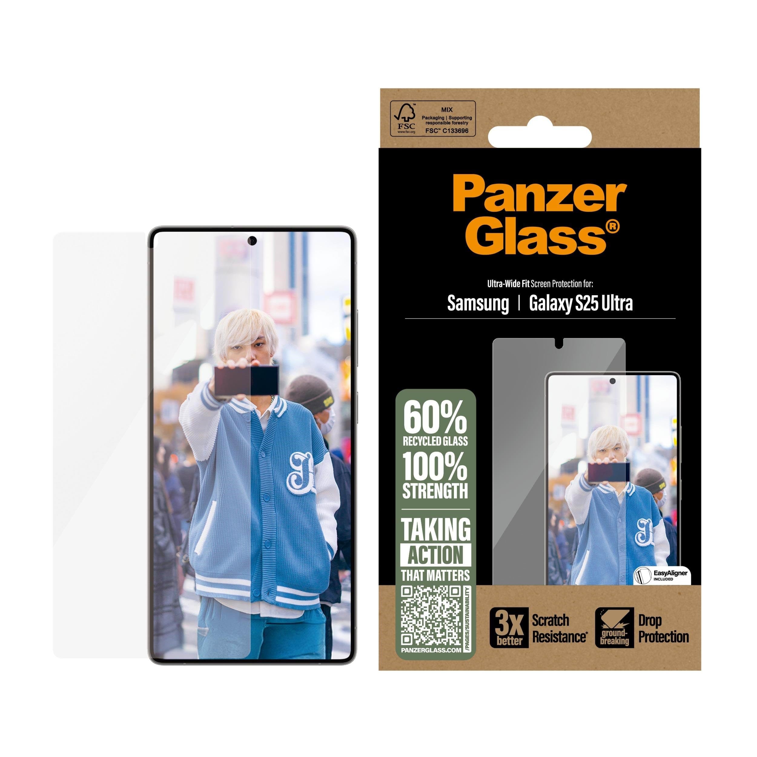 Panzerglass Screen Protector Samsung Galaxy S25 Ultra | Ultra-wide Fit - Handys Schutzfolie Pgrnuwfg38488