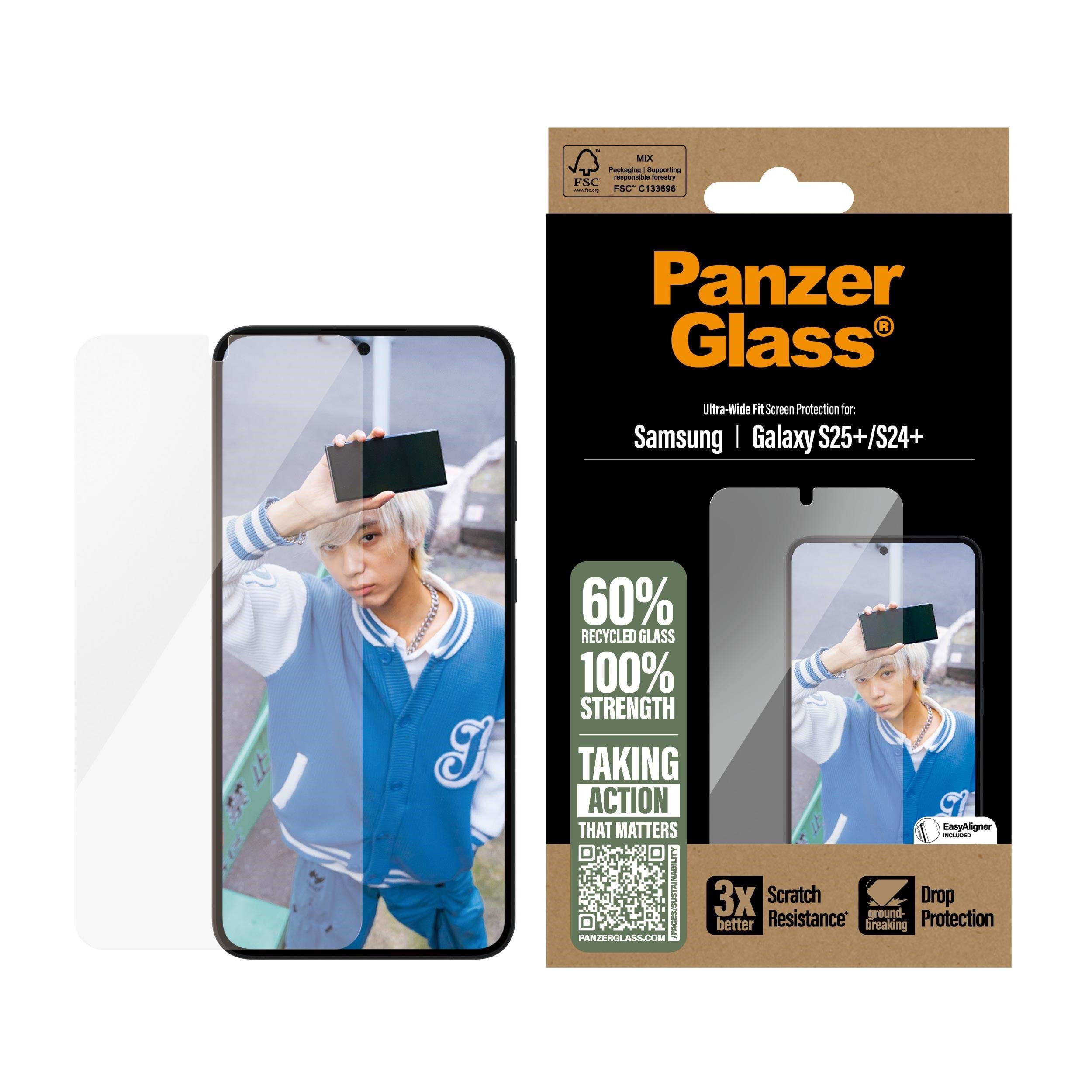 Panzerglass Screen Protector Samsung Galaxy S25+ | Ultra-wide Fit - Handys Schutzfolie Pgrnuwfg37942