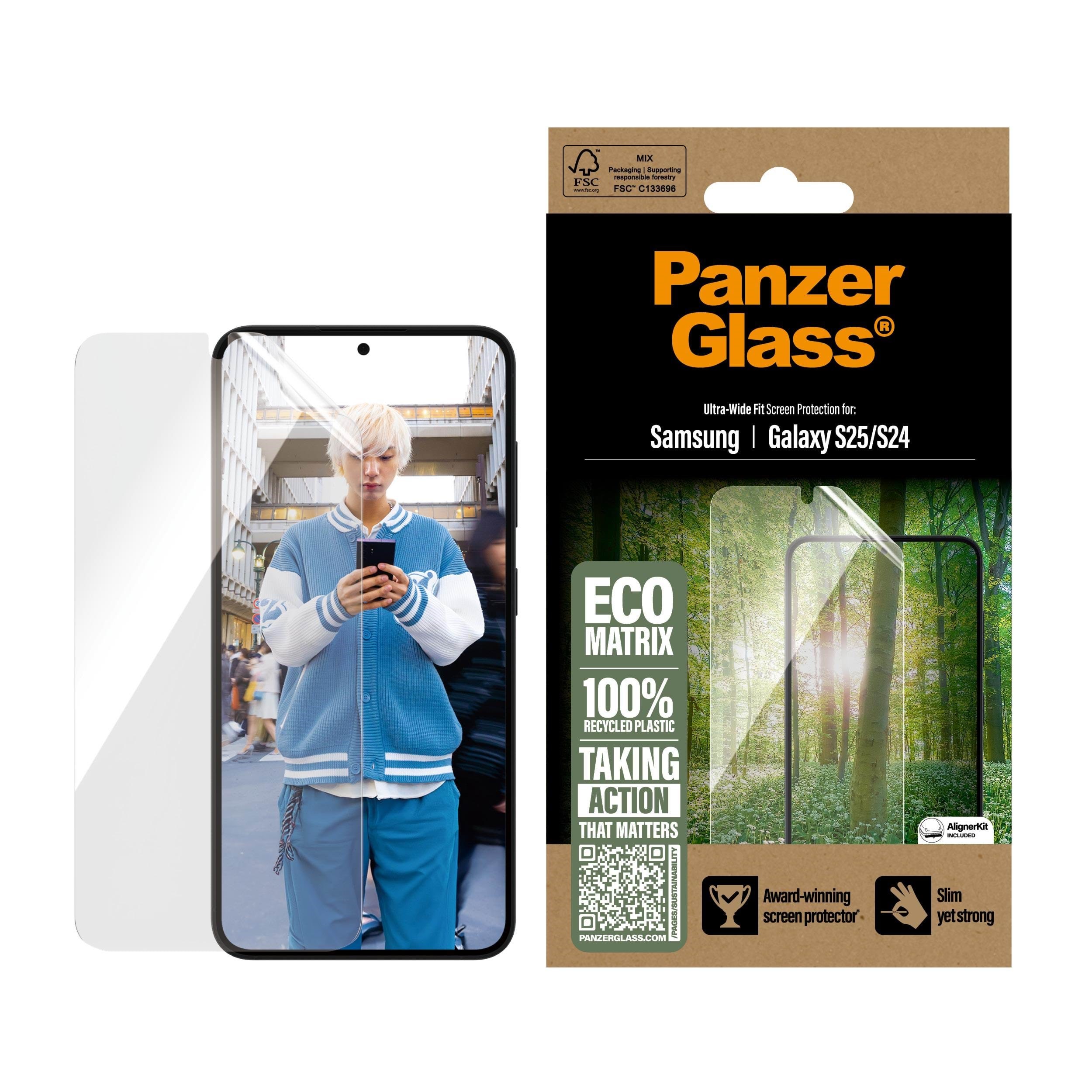 Panzerglass Eco Matrix Screen Protector Samsung Galaxy S25 | Ultra-wide Fit - Handys Schutzfolie Pgrmuwfg38388
