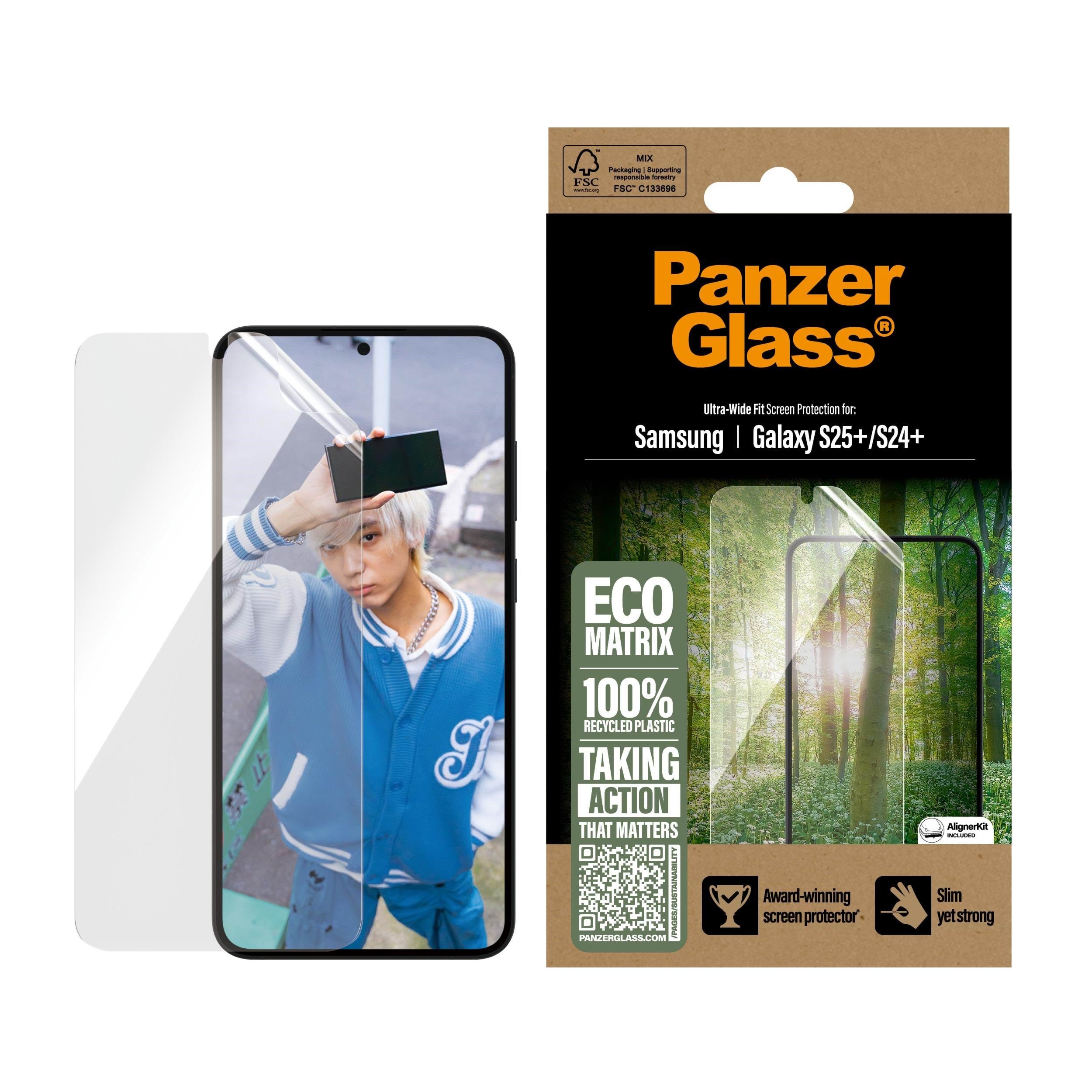 Panzerglass Eco Matrix Screen Protector Samsung Galaxy S25+ | Ultra-wide Fit - Handys Schutzfolie