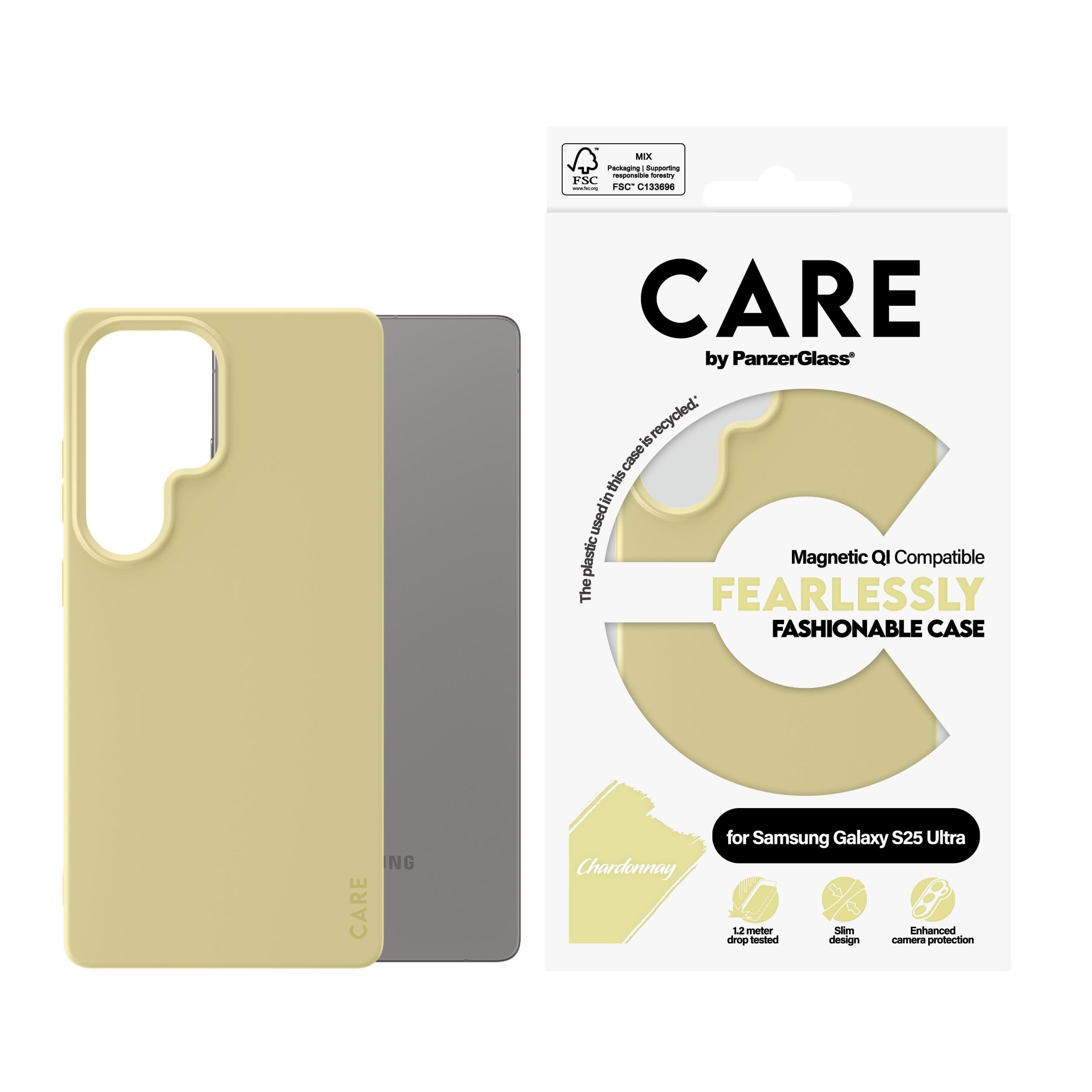 Care by Panzerglass Fashionable Case Chardonnay w. QI Compatible Samsung Galaxy S25 Ultra - Handys Cover Cases Crrfcoqg38488