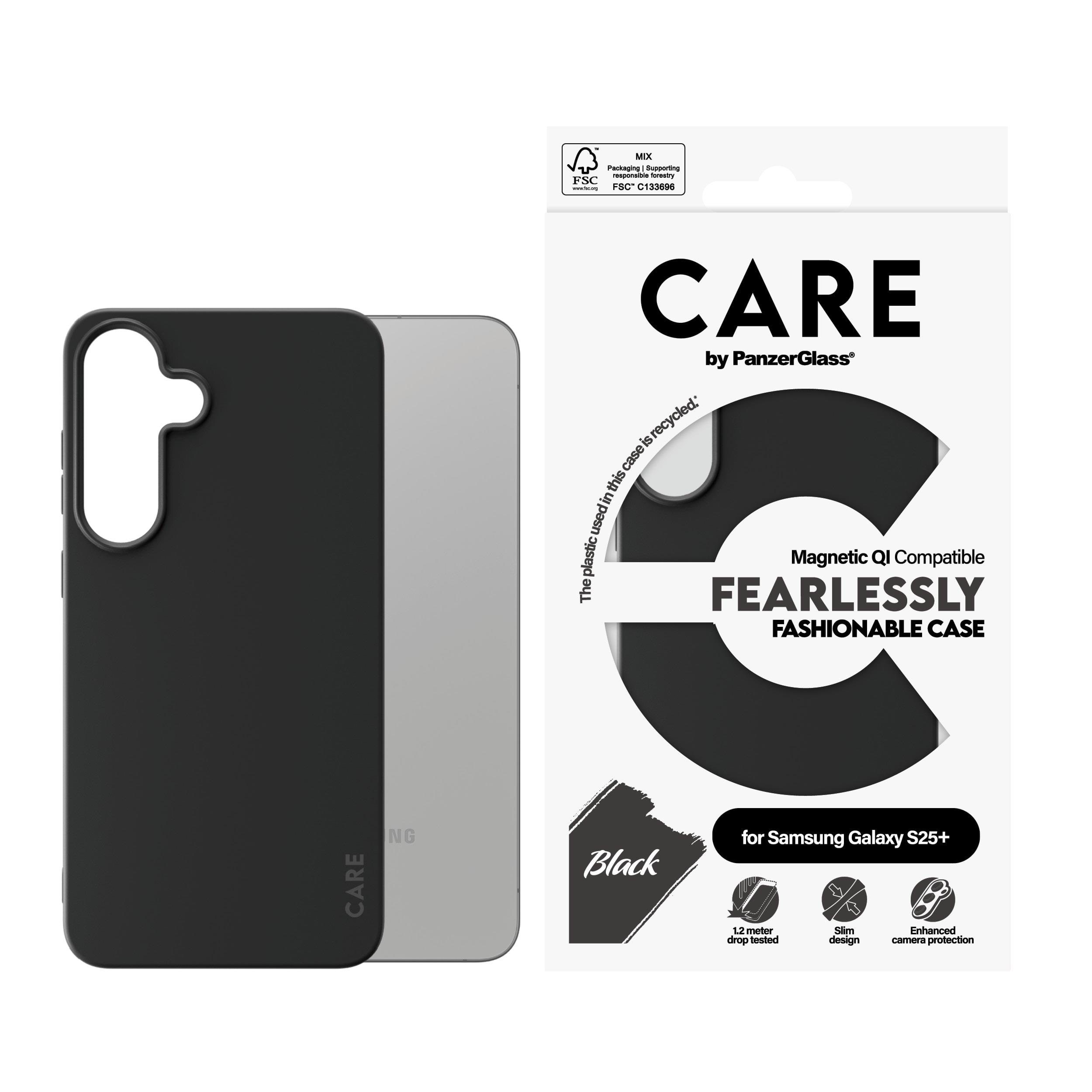 Care by Panzerglass Fashionable Case Black w. QI Compatible Samsung Galaxy S25+ - Handys Cover Cases