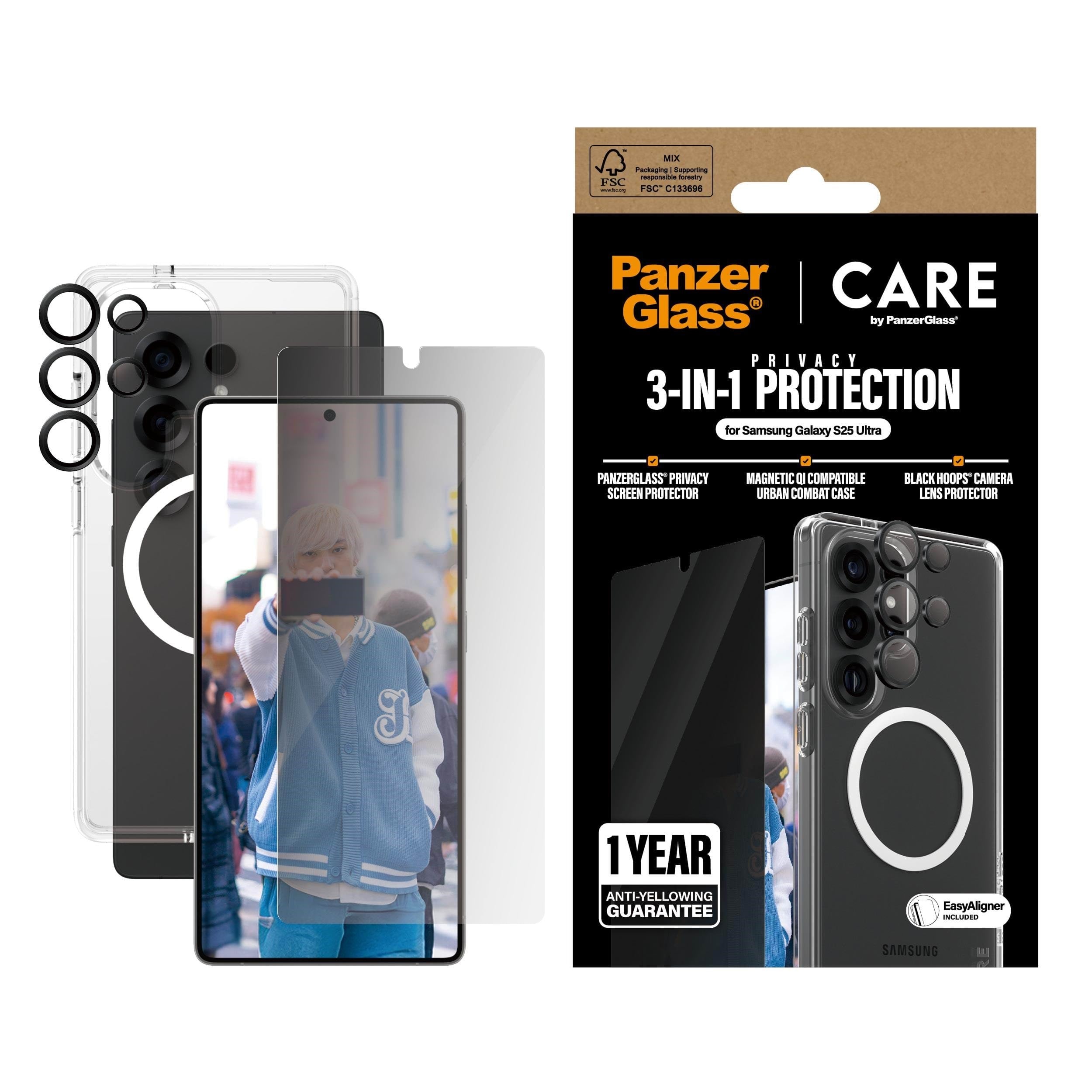 Care by Panzerglass Flagship 3-in-1 Privacy Bundle Samsung Galaxy S25 Ultra - Handys Schutzfolie