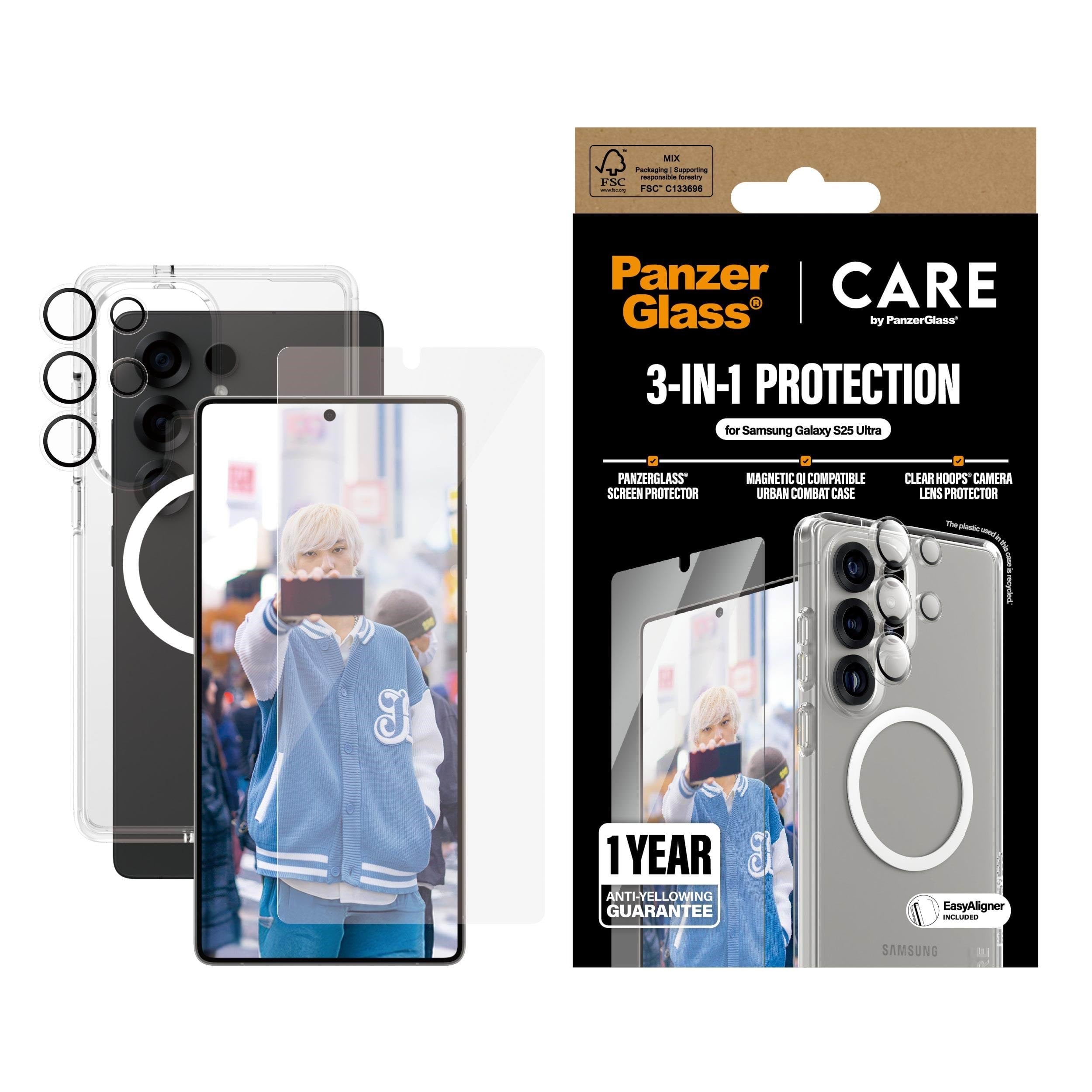 Care by Panzerglass Flagship 3-in-1 Bundle Samsung Galaxy S25 Ultra - Handys Schutzfolie