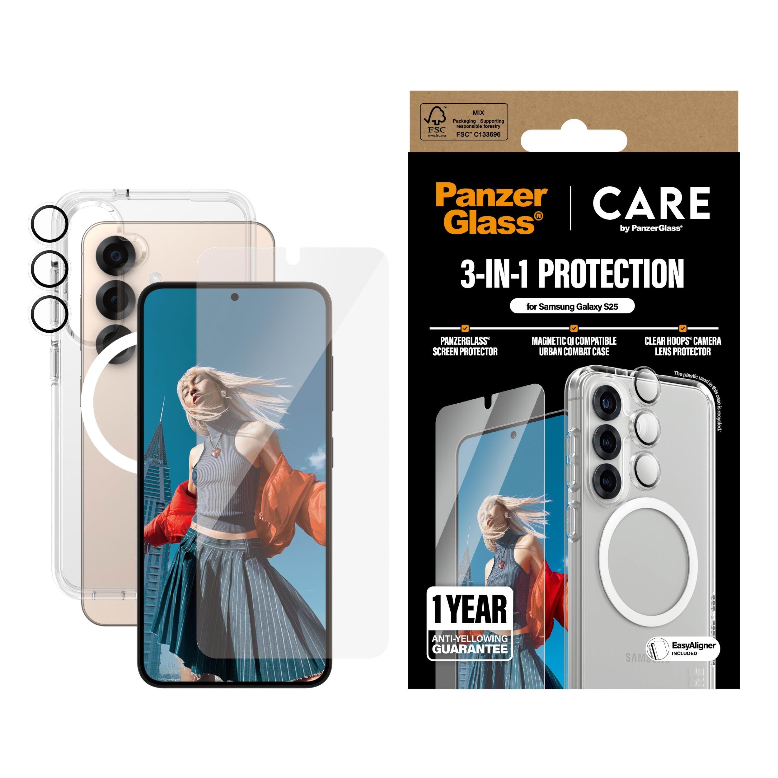 Care by Panzerglass Flagship 3-in-1 Bundle Samsung Galaxy S25 - Handys Schutzfolie Crrchnug38388