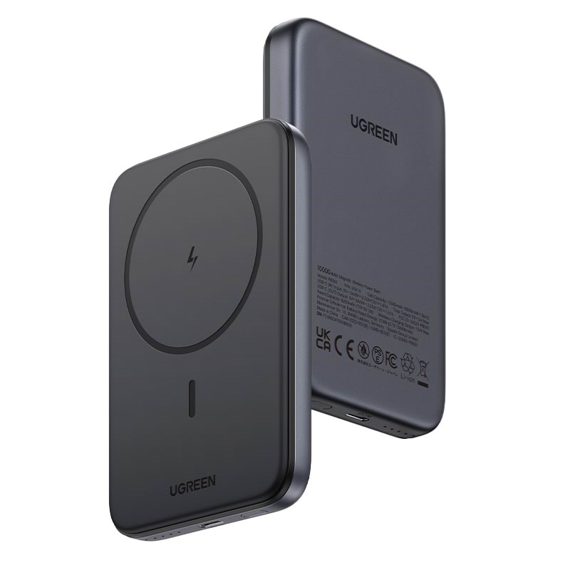 Ugreen 10000mah Magnetic Wireless Power Bank Space Grey - 10000 Mah - Powerbank Akku Grau 25919-ug