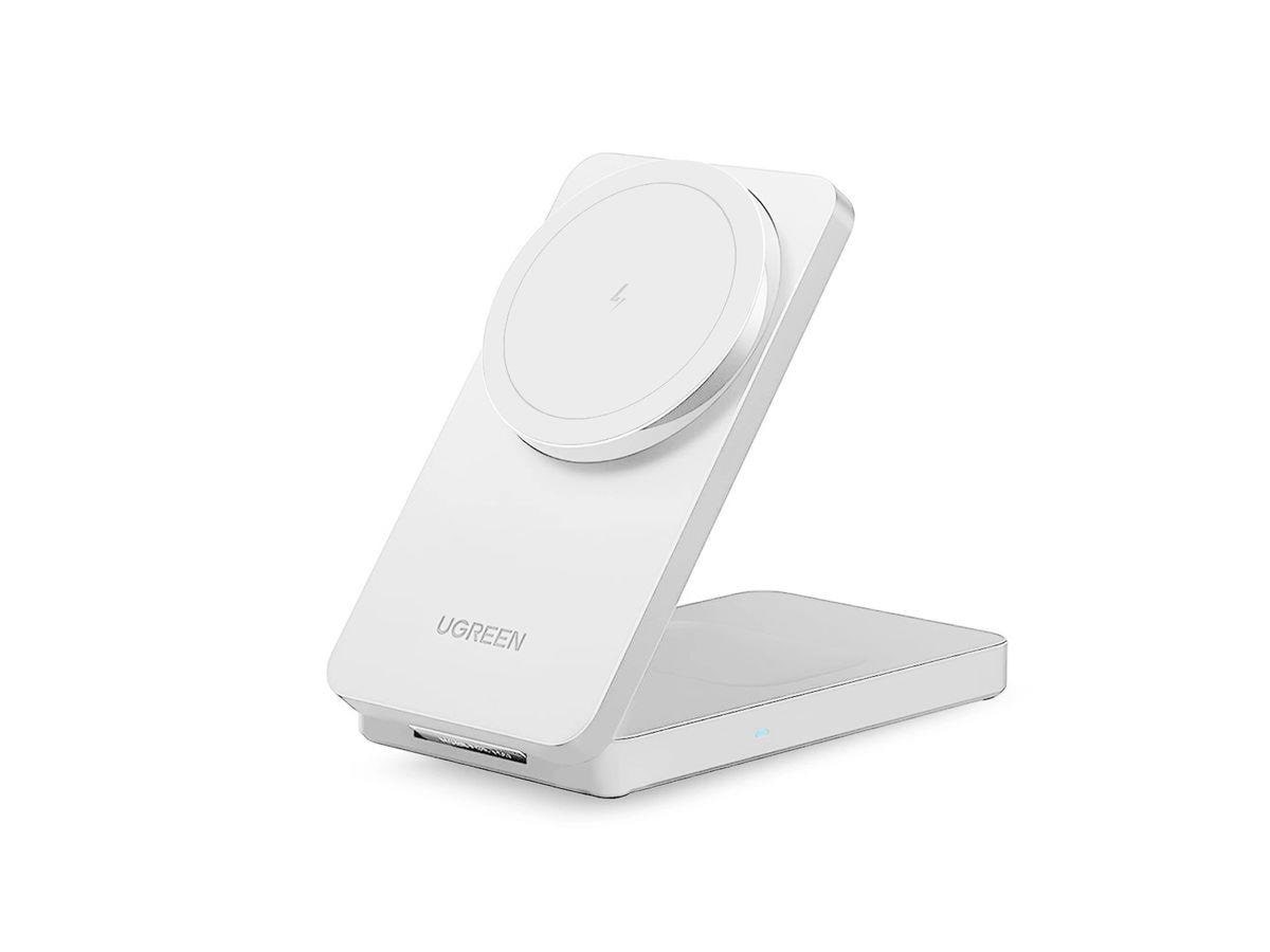Ugreen 2-in-1 Magnetic Wireless Charger White - Handys Adapter Und Ladegeraete